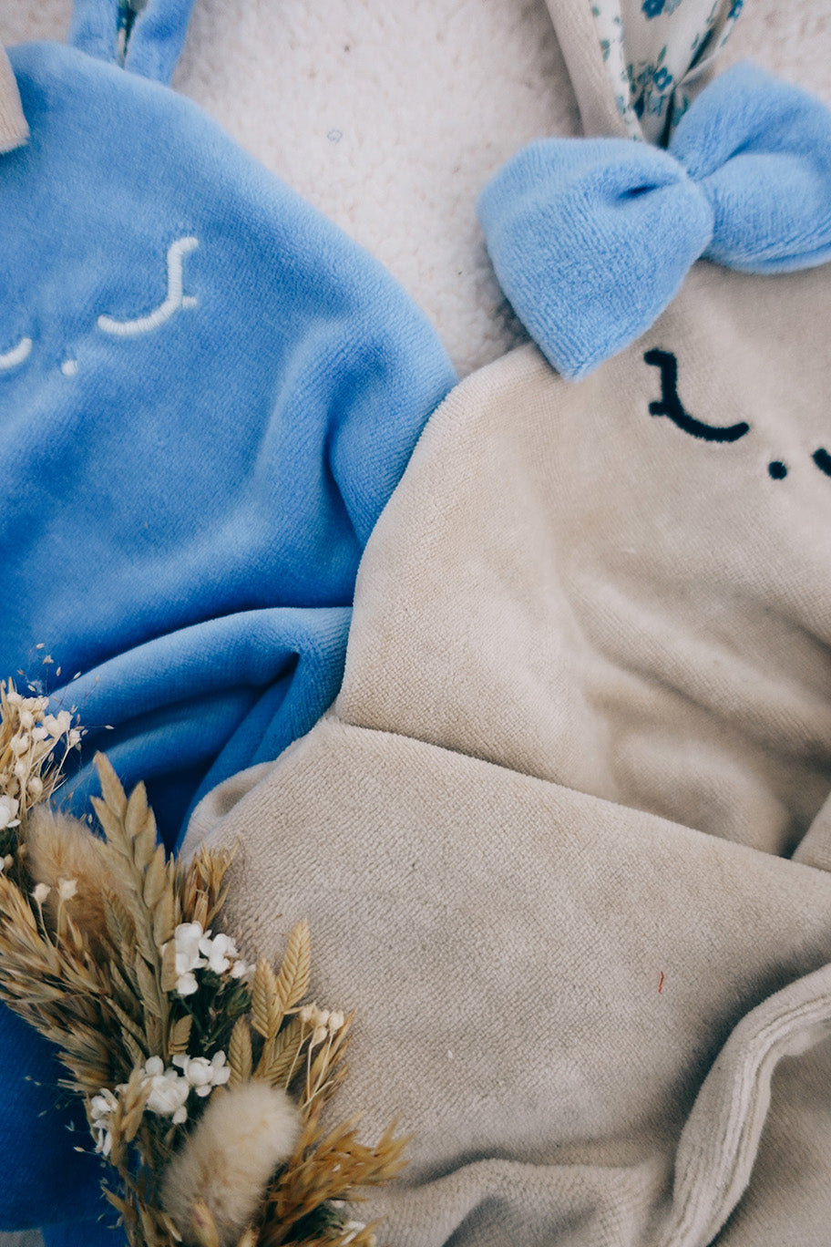 PROTOTYPE - Doudou Velours Cocooning - Bleu de Chine