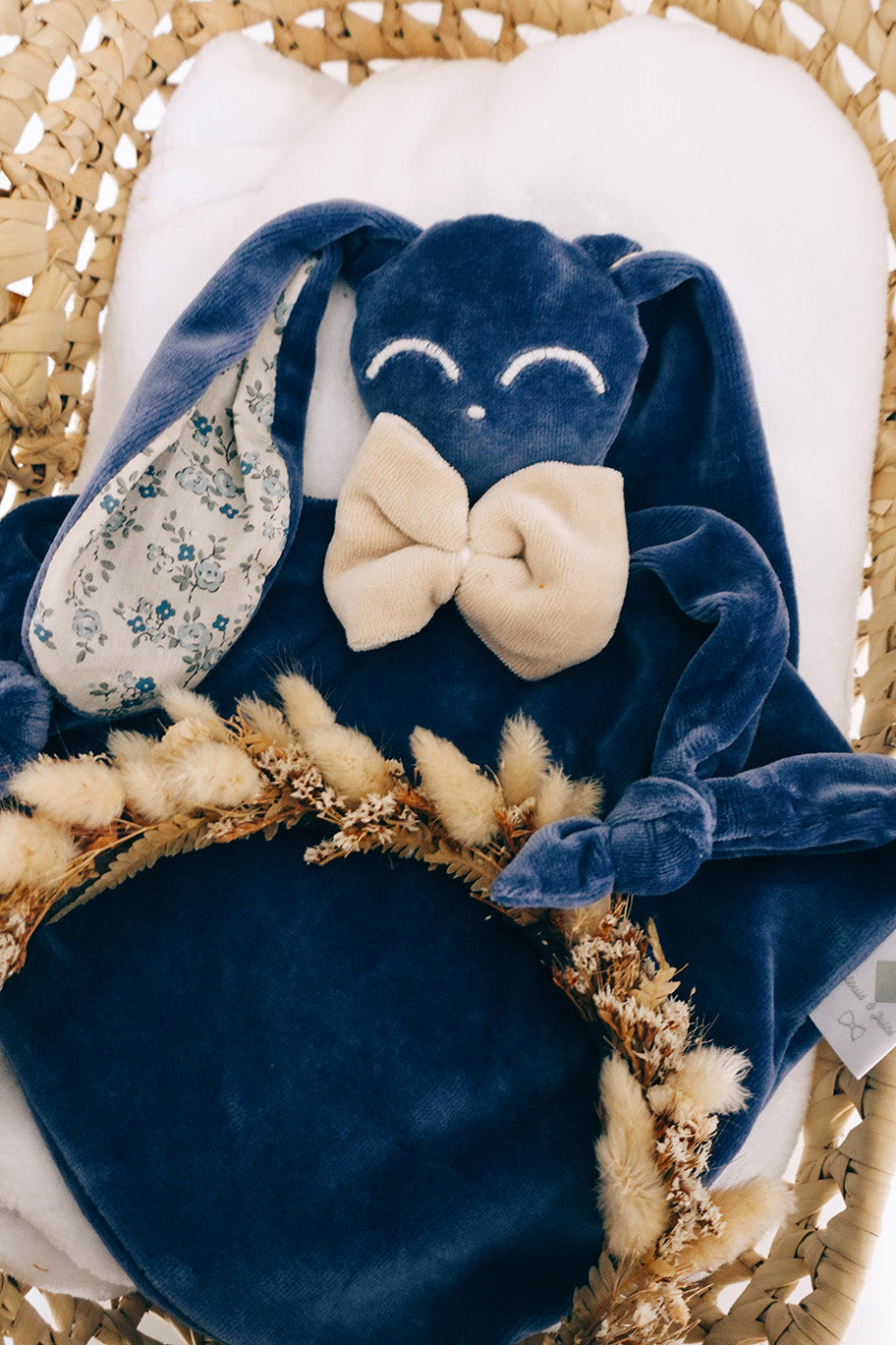 PROTOTYPE - Doudou Velours Gaufrette - Bleu de Chine