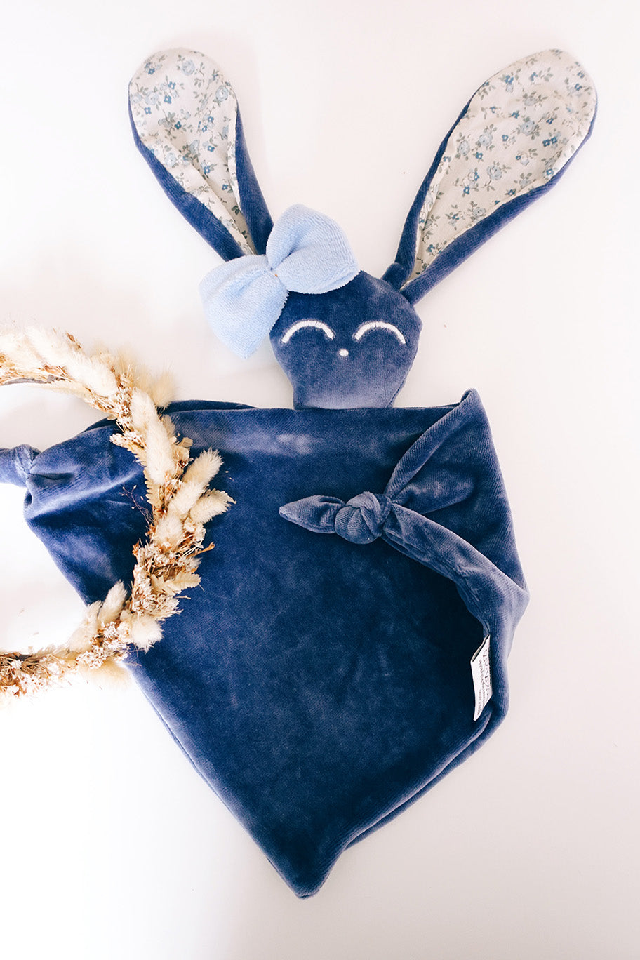 PROTOTYPE - Doudou Velours Gaufrette - Bleu de Chine