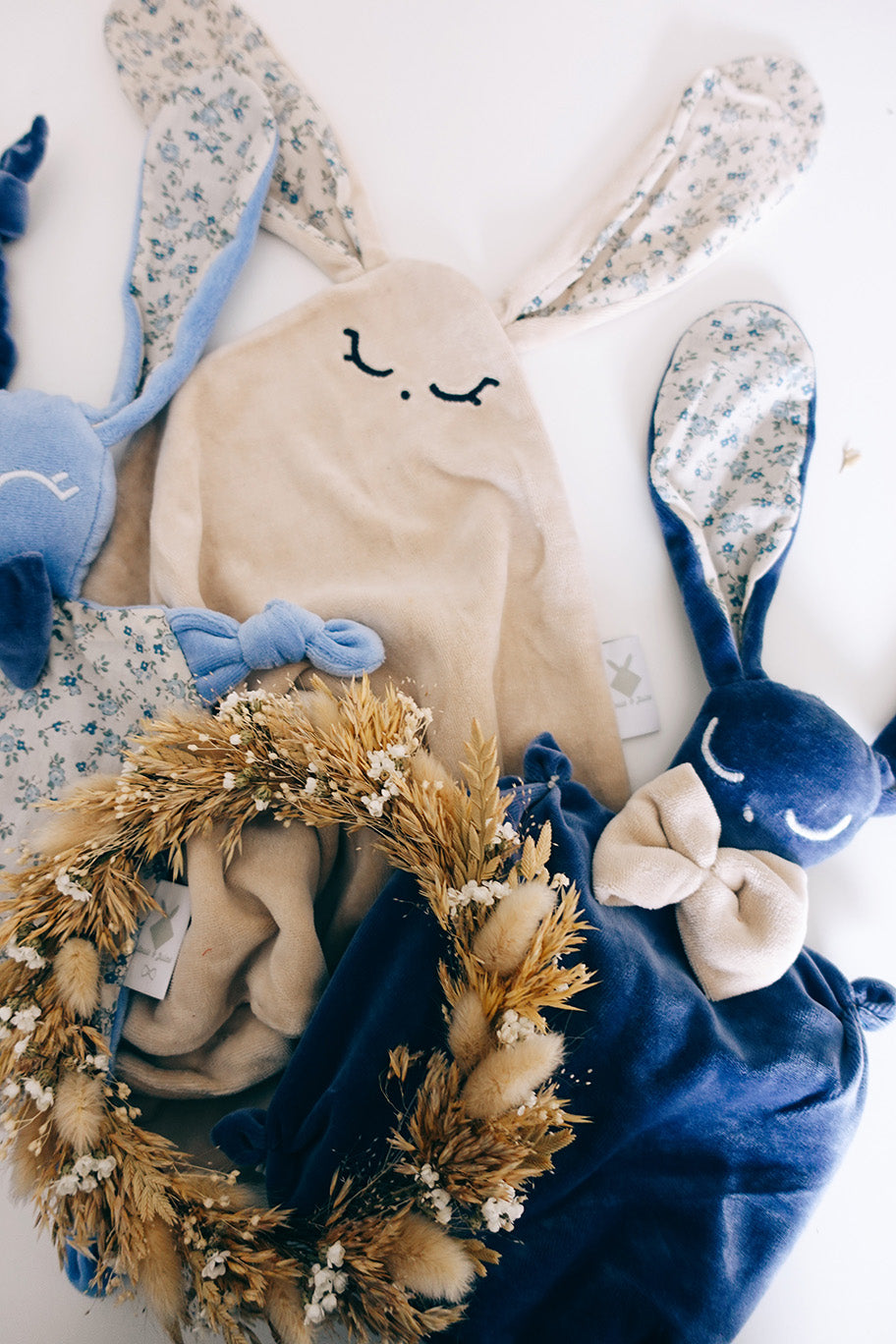 PROTOTYPE - Doudou Velours Cocooning - Bleu de Chine
