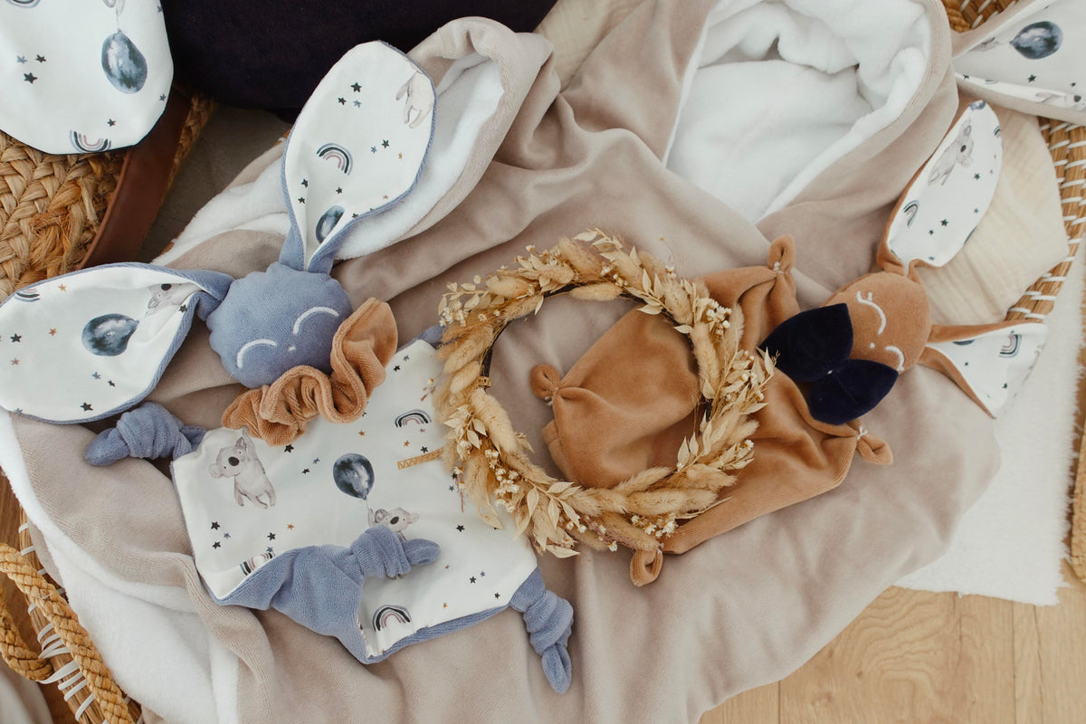 Doudou personnalisé coloré pour bébé - Louis & Jules