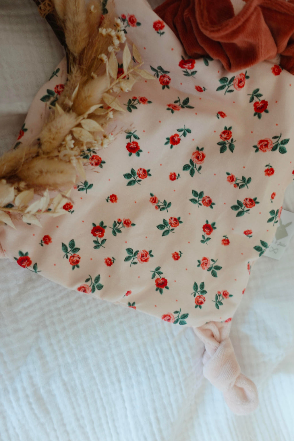 Doudou Velours Chouchou - Pink Roses