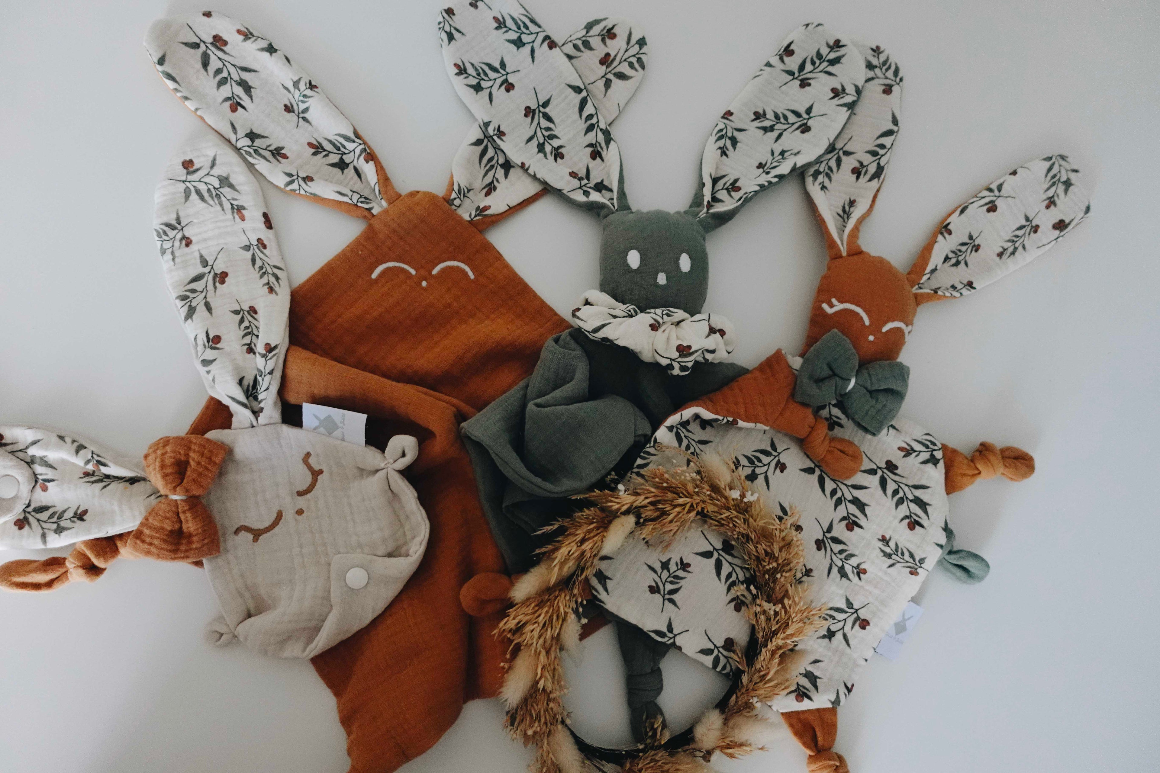 Doudou Lange Câlin Noeuds - Clémentines