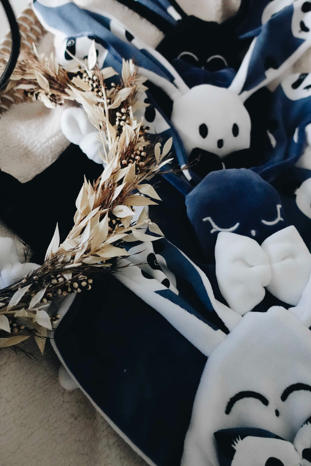 Doudou Velours Classique Noeuds - Pandas