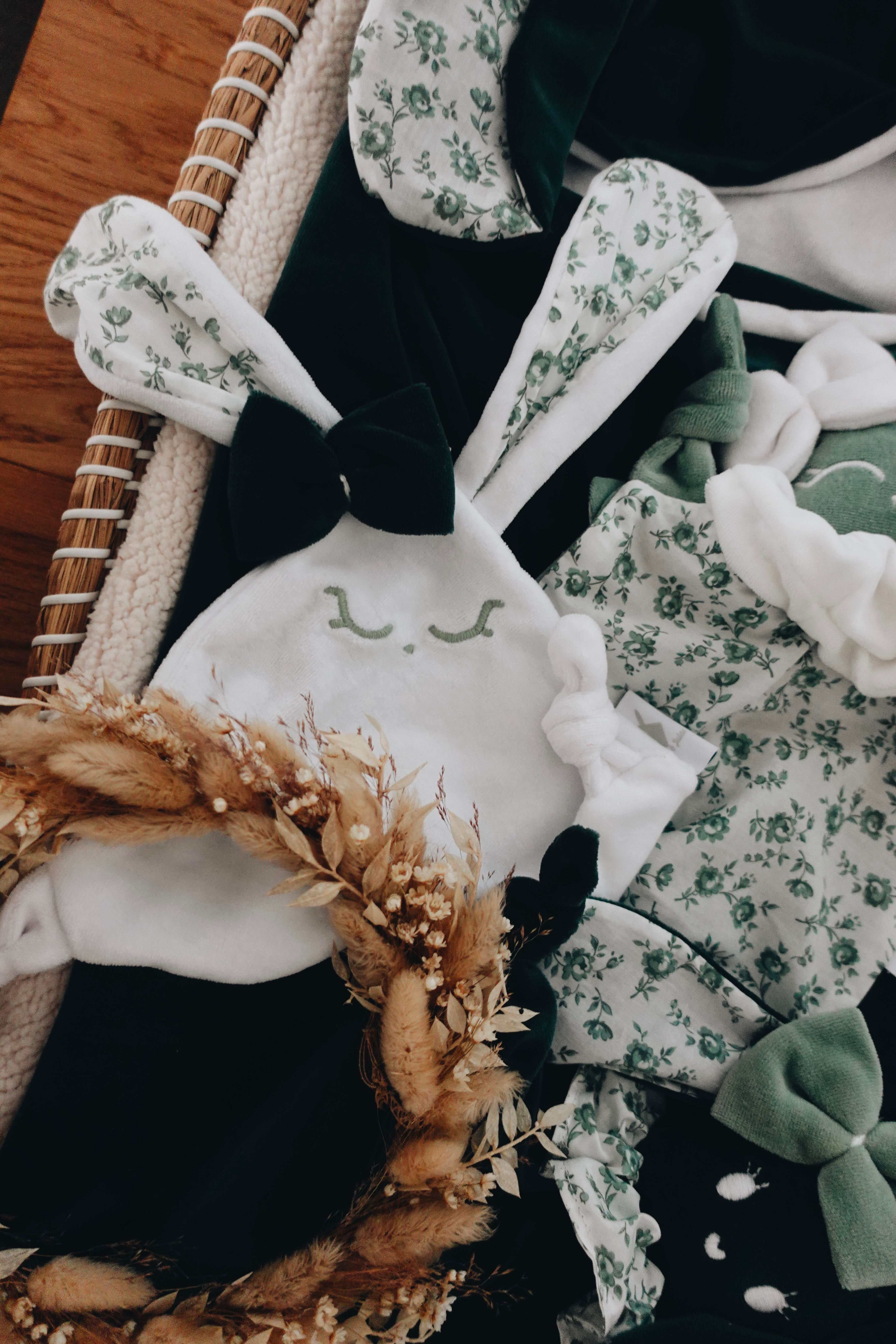 Doudou Velours Mini Noeuds - Roses d'Antan