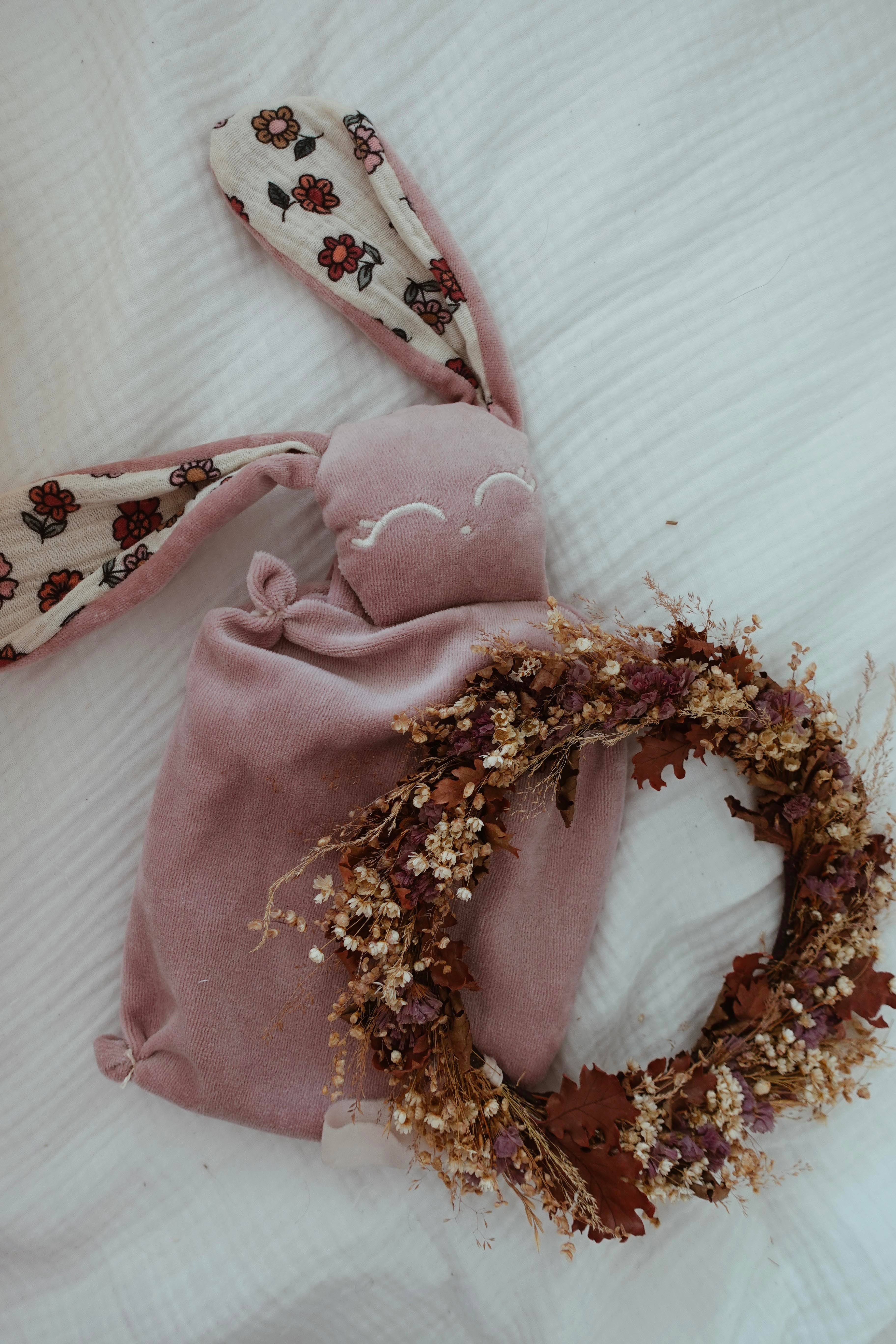 Bouillotte noyaux de cerise Velours - Vintage Floral
