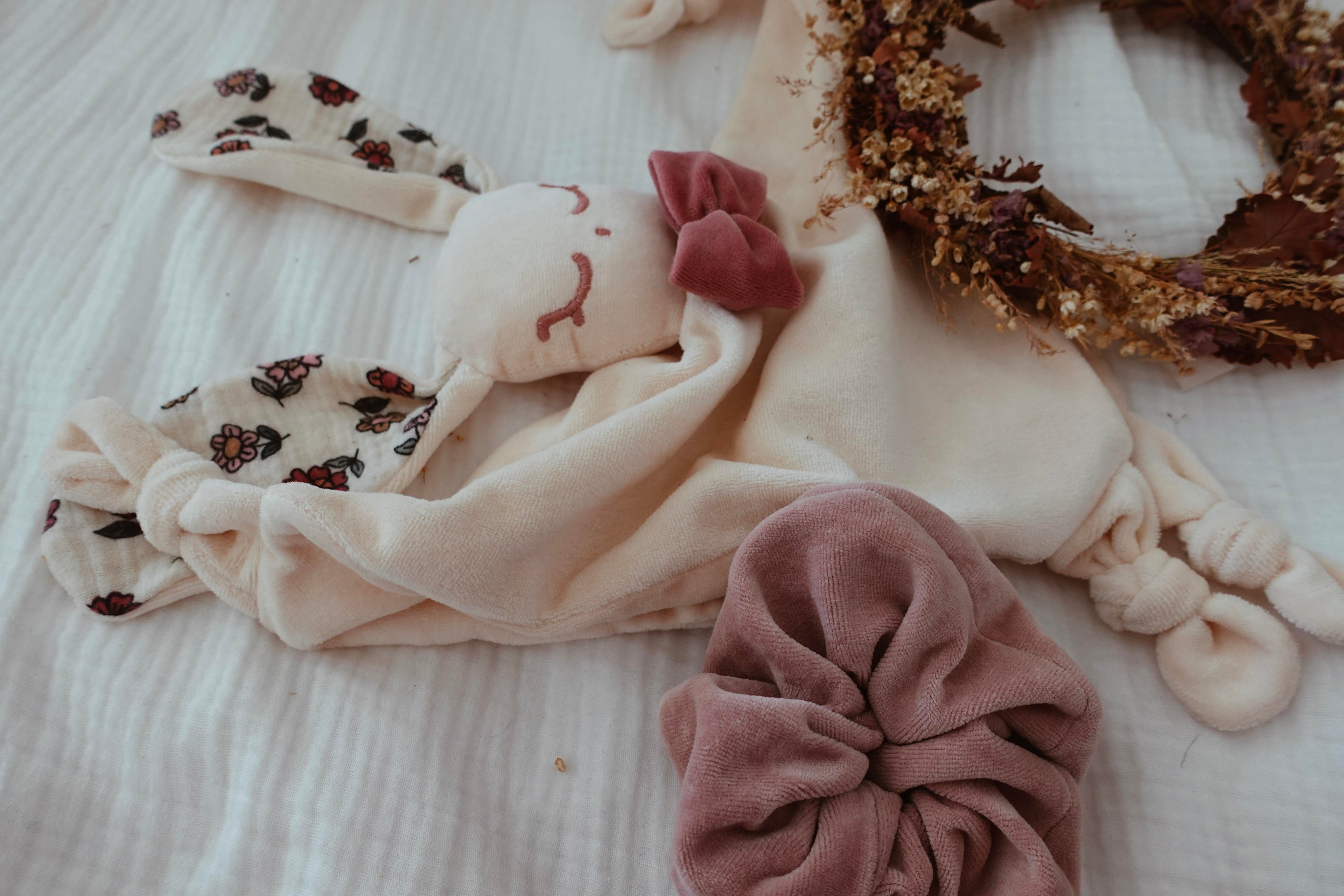 Doudou Velours Câlin Noeuds - Vintage Floral
