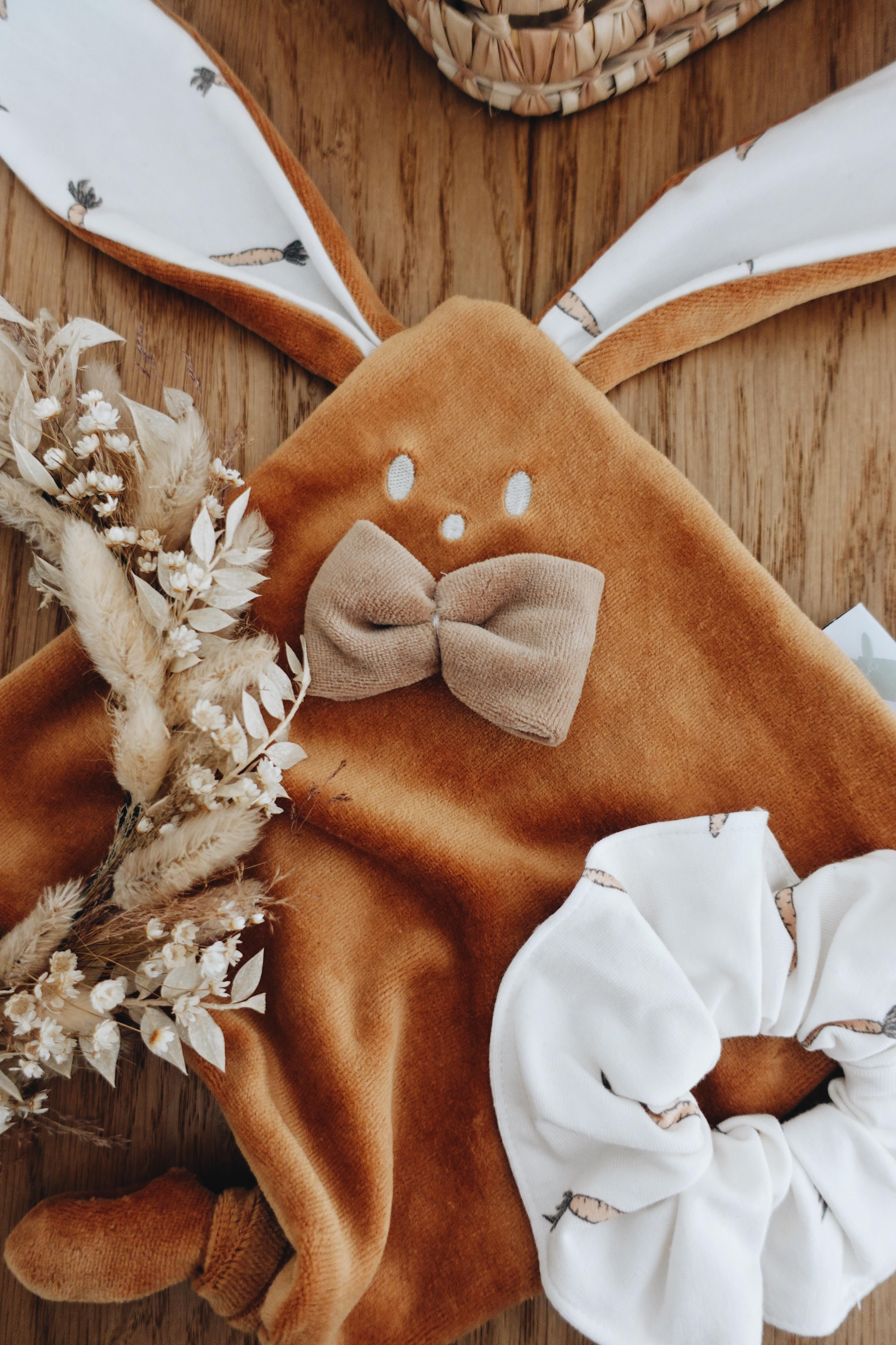 PROTOTYPE - Doudou Velours Mini Noeuds - Carrots