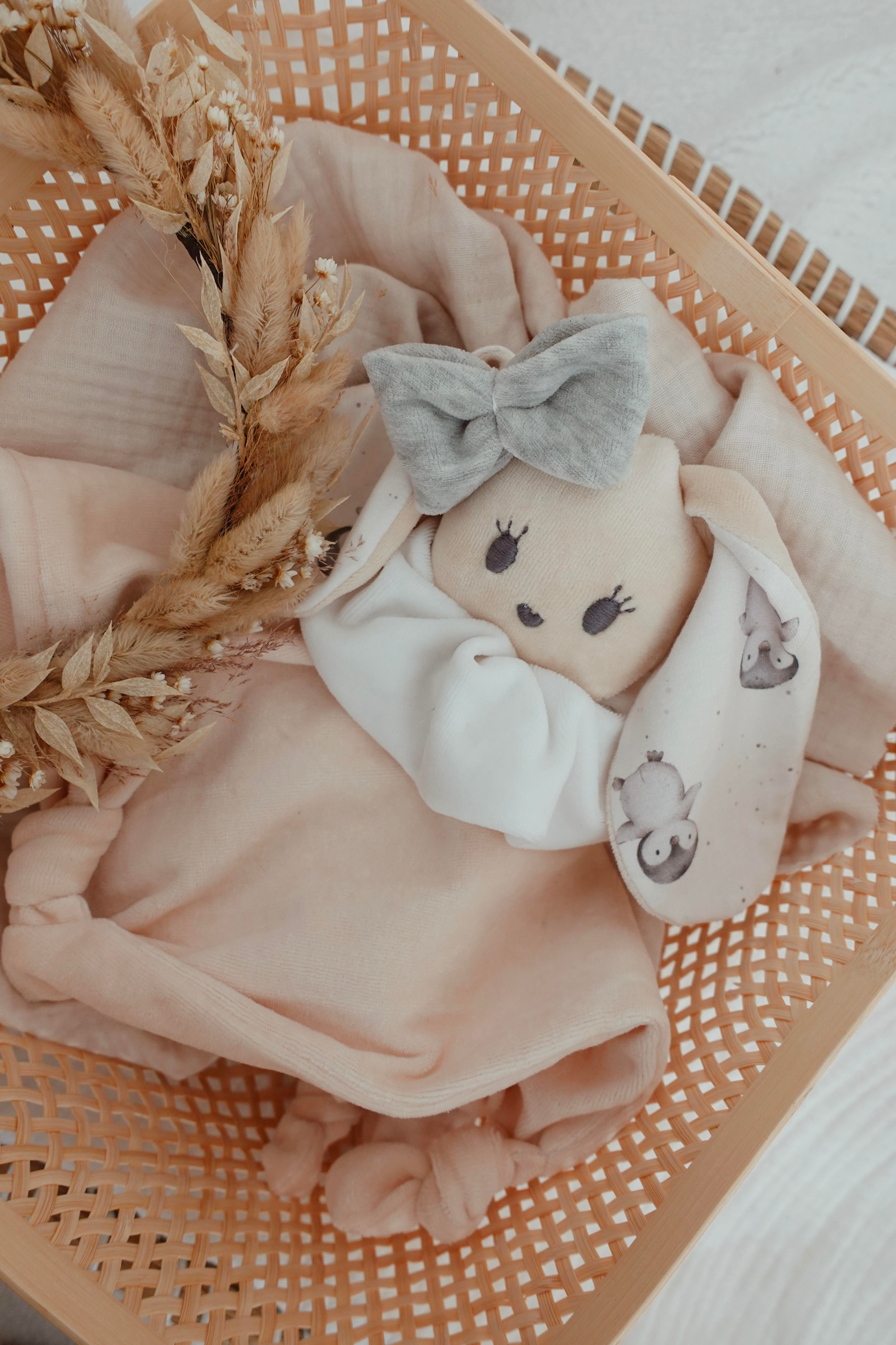 Doudou Velours Câlin Noeuds - Pinguins