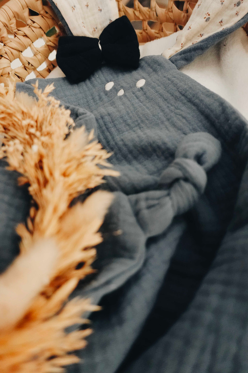 Doudou Lange Cocooning Noeuds - Blue Leaves