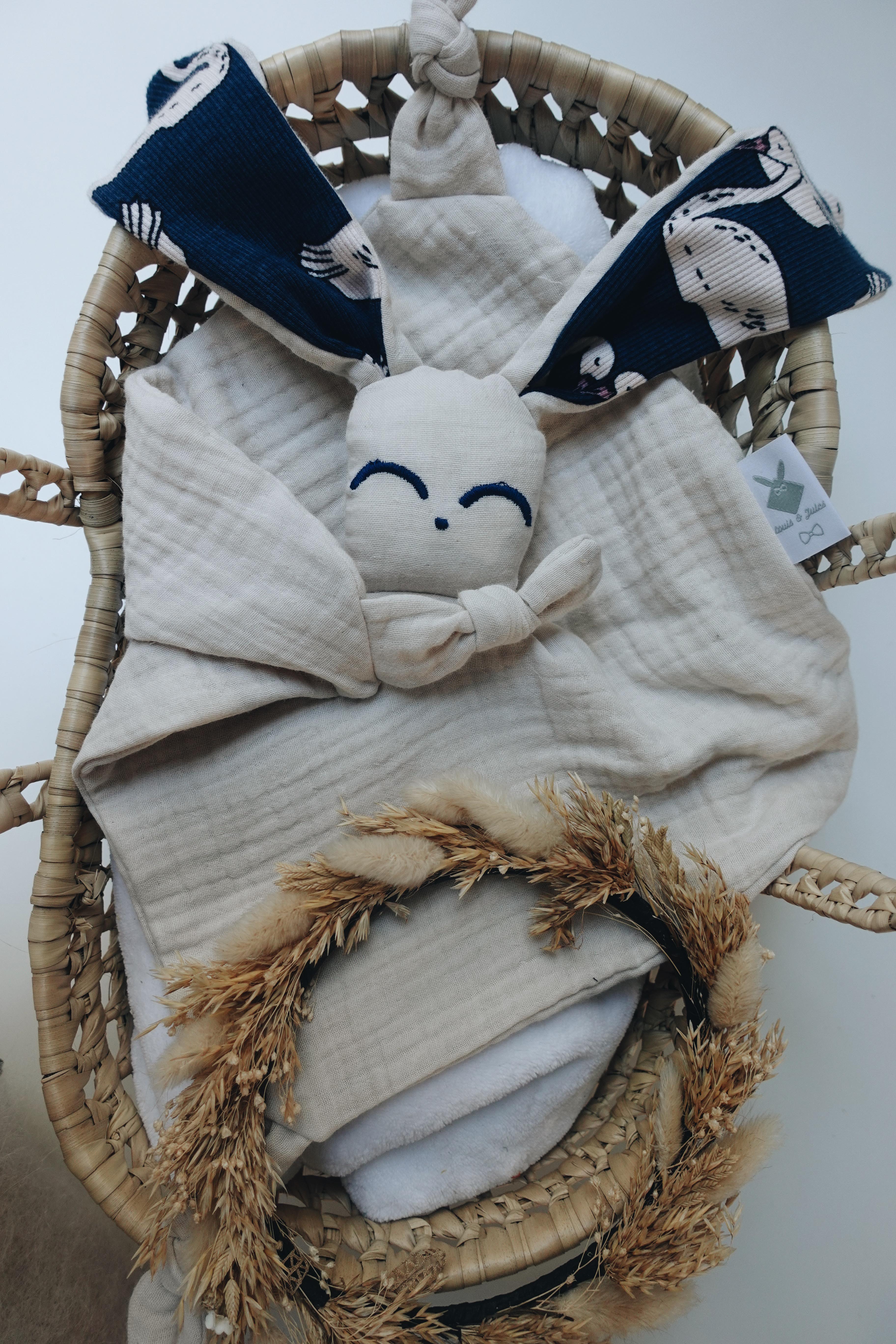 Doudou Lange Câlin Noeuds - Blue Swan
