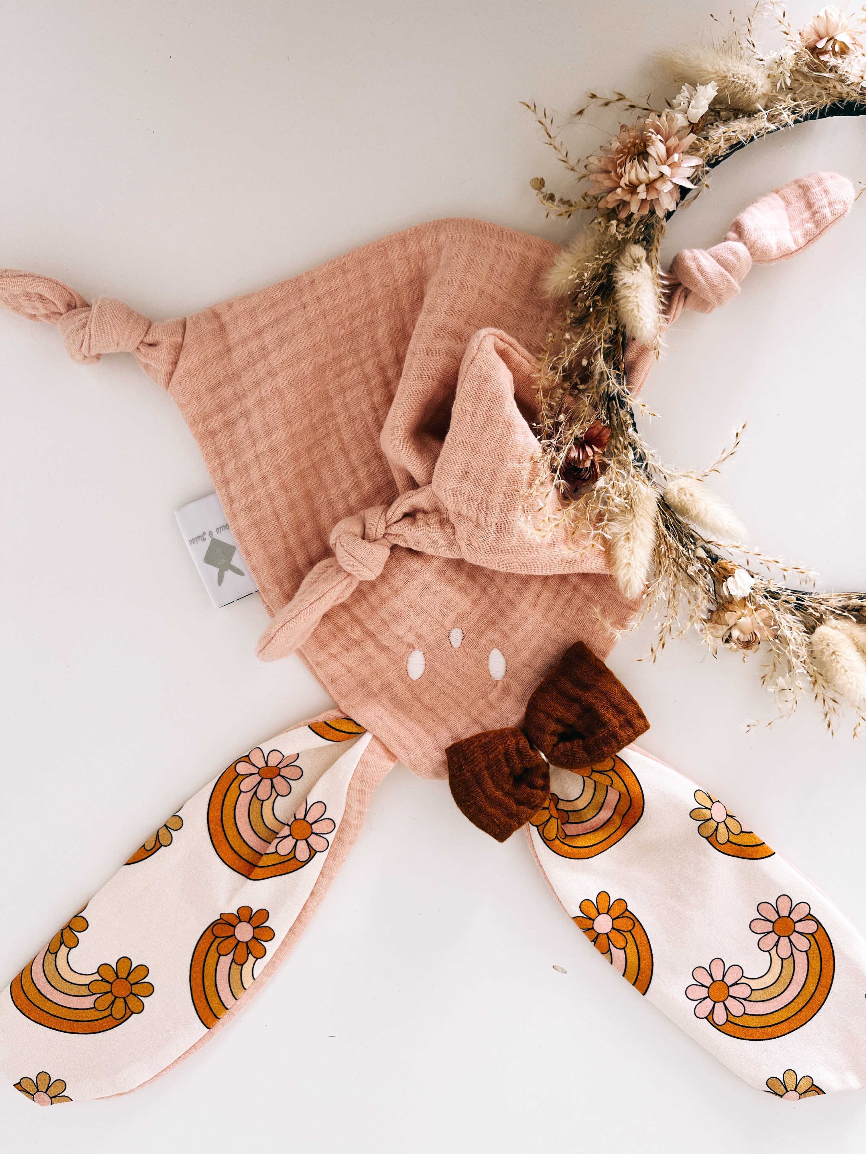 Doudou Lange Mini Noeuds - Flower Rainbow