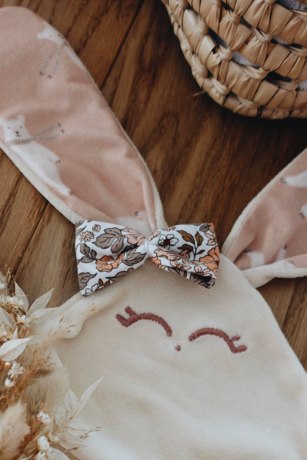 PROTOTYPE -Doudou Velours Classique Noeuds - Checks and Bears Nude
