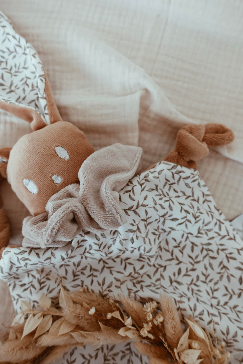 Doudou Velours Chouchou - Green Leaves