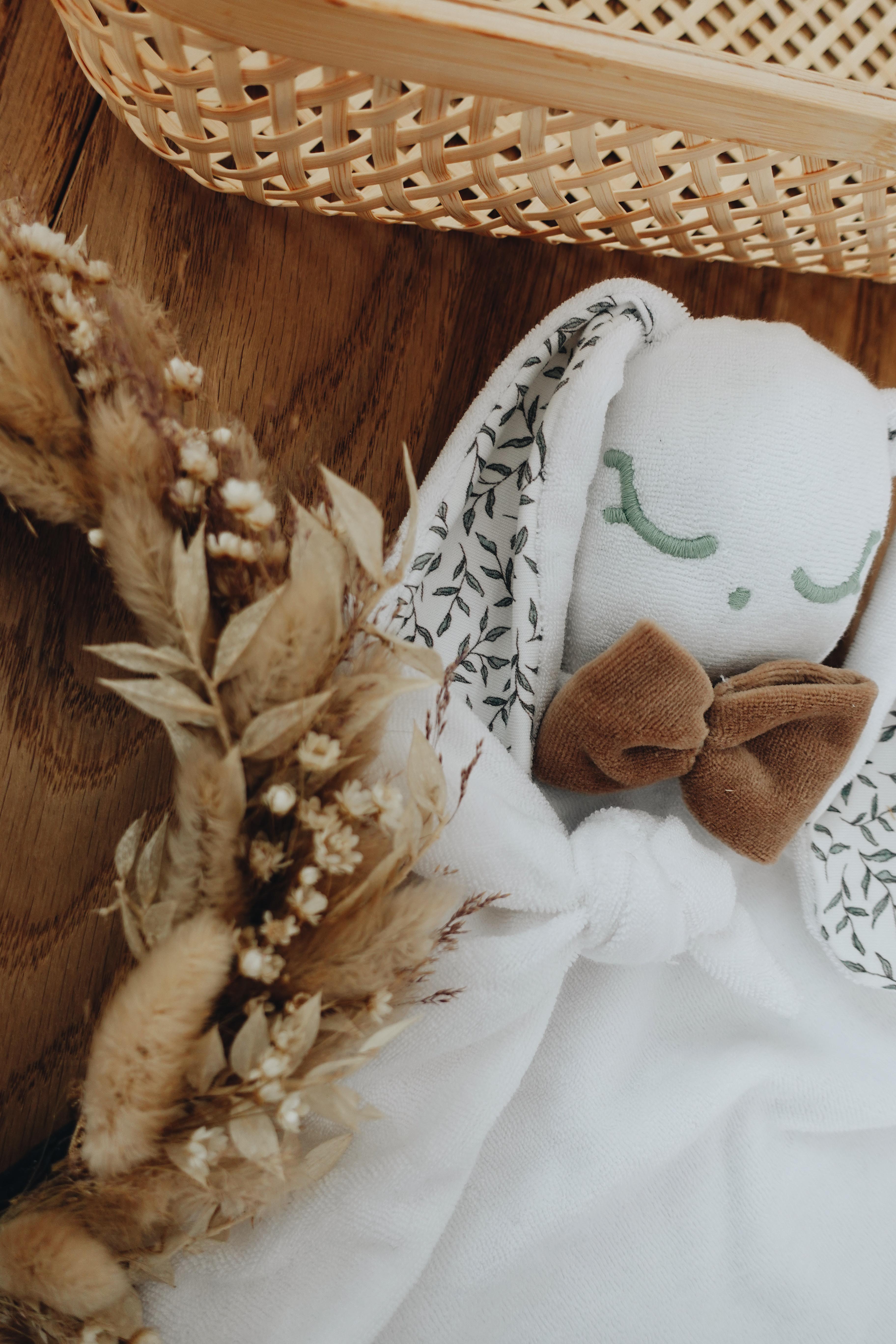 PROTOTYPE - Doudou Éponge Gaufrette - Green Leaves