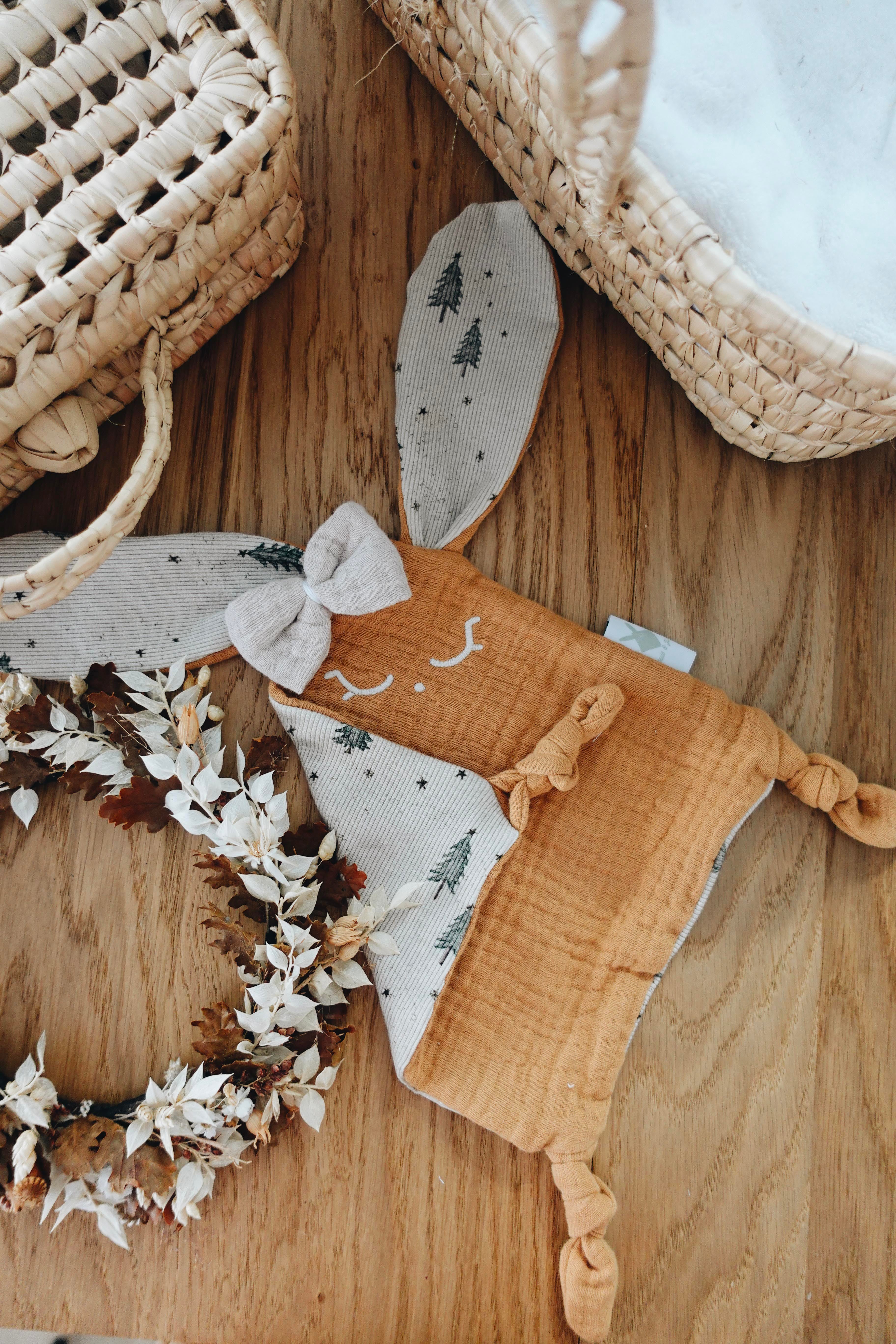 Doudou Lange Mini Noeuds - Sapin