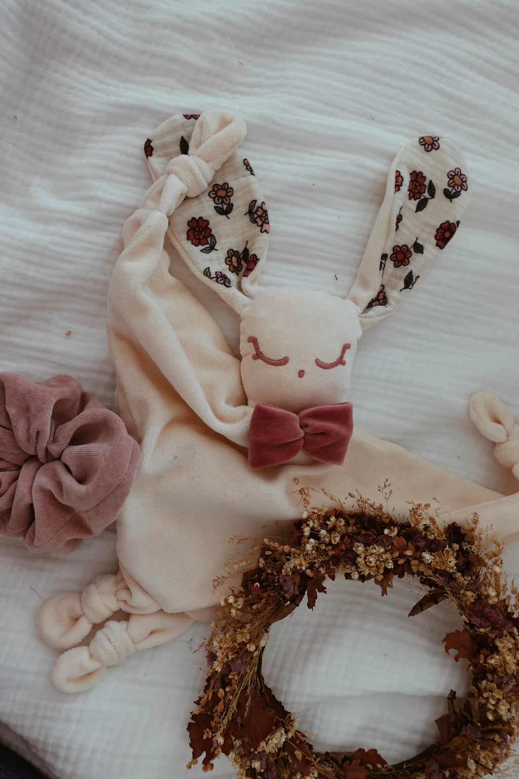 Doudou Velours Câlin Noeuds - Vintage Floral