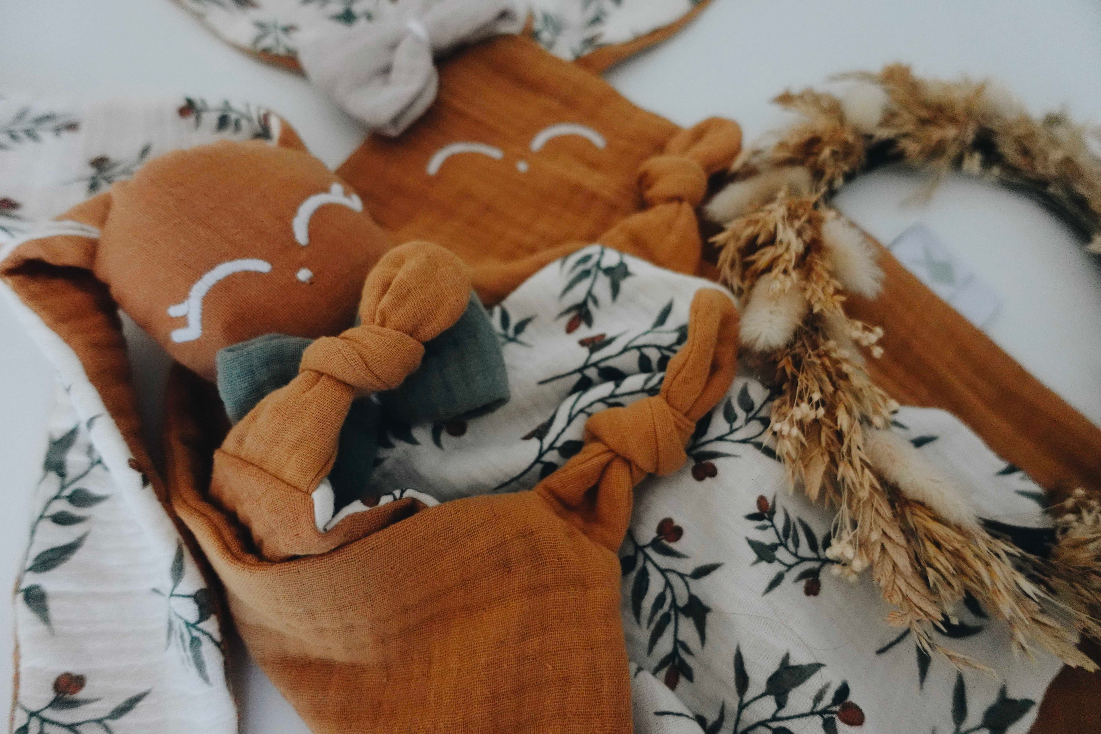Doudou lange Classique Noeuds - Clémentines