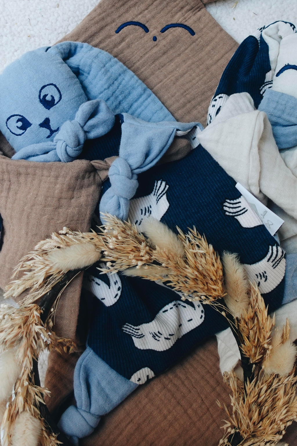 Doudou Lange Cocooning Noeuds - Blue Swan