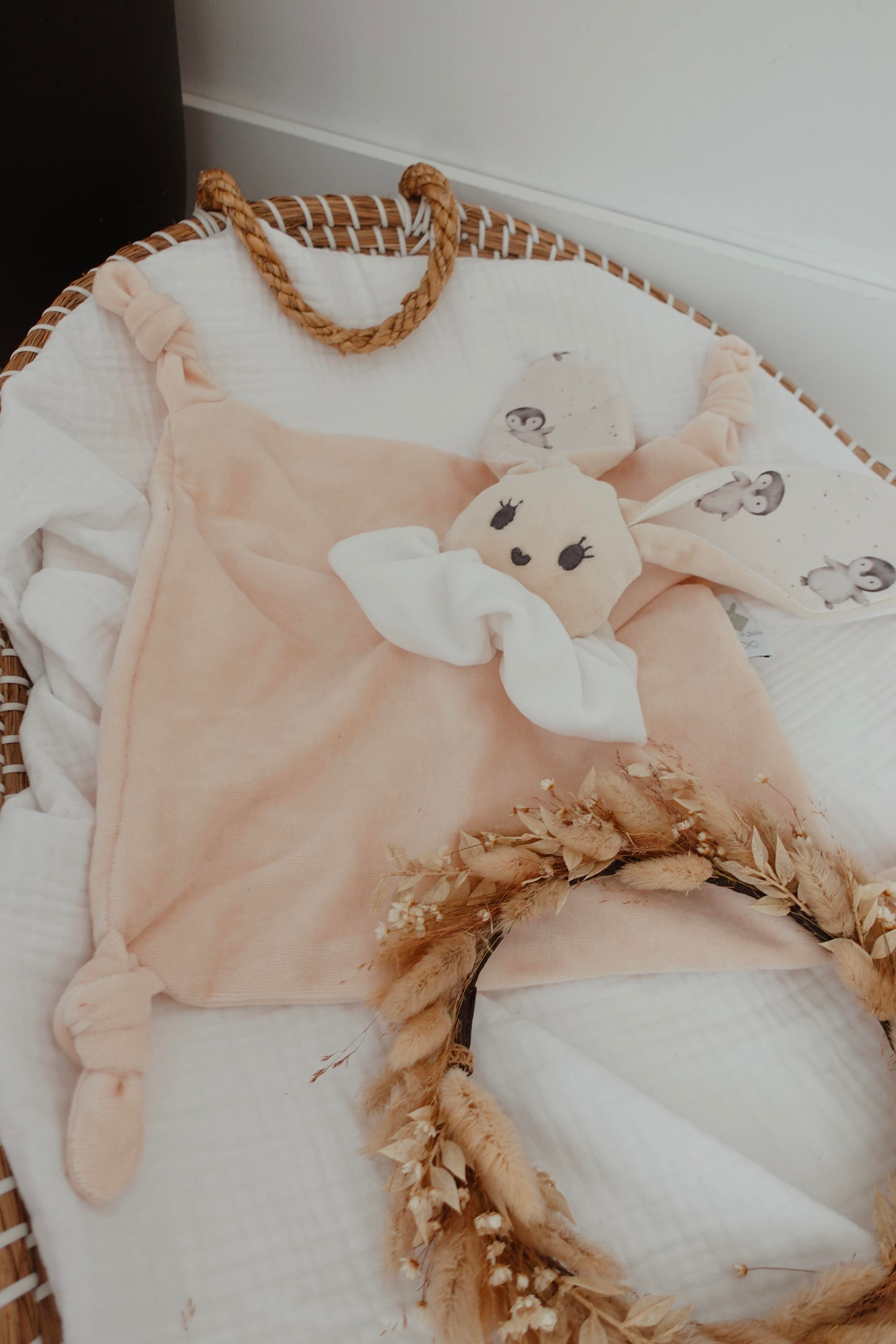 Doudou Velours Câlin Noeuds - Pinguins