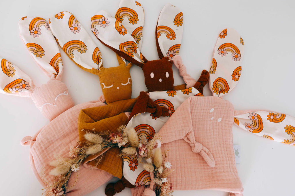 Doudou Lange Câlin Noeuds - Flower Rainbow