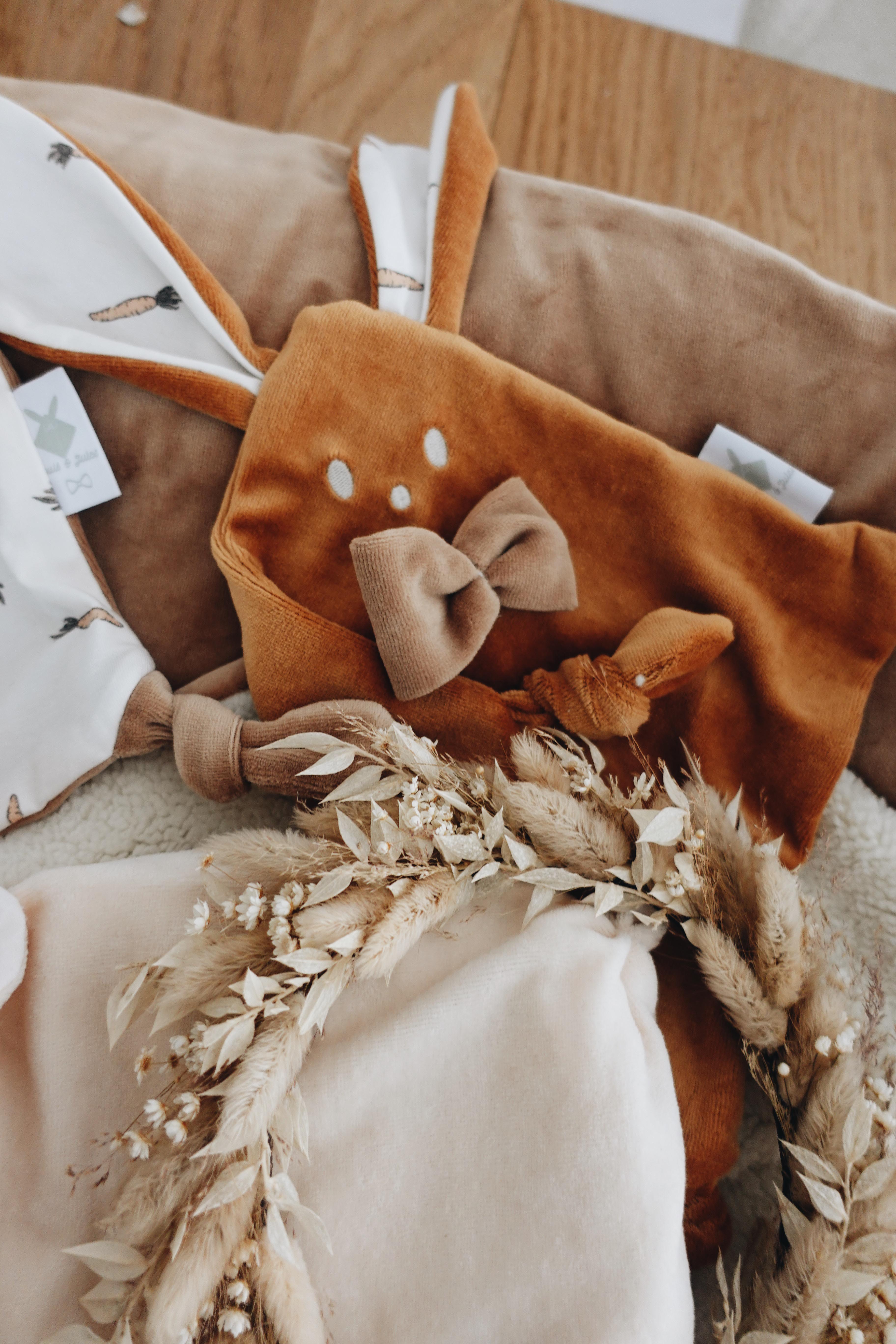 PROTOTYPE - Doudou Velours Mini Noeuds - Carrots