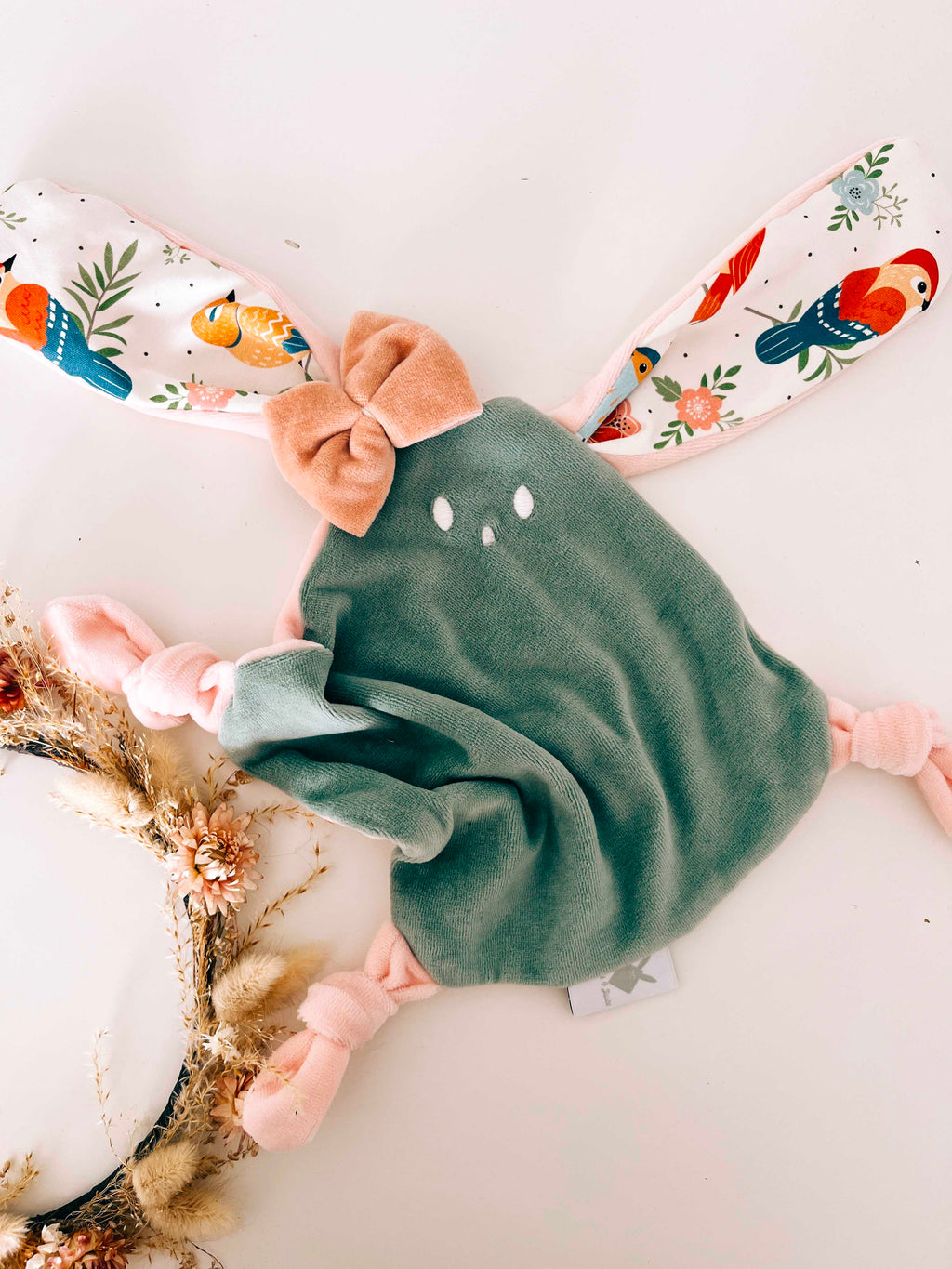Doudou Velours Mini Noeuds - Singing Birds