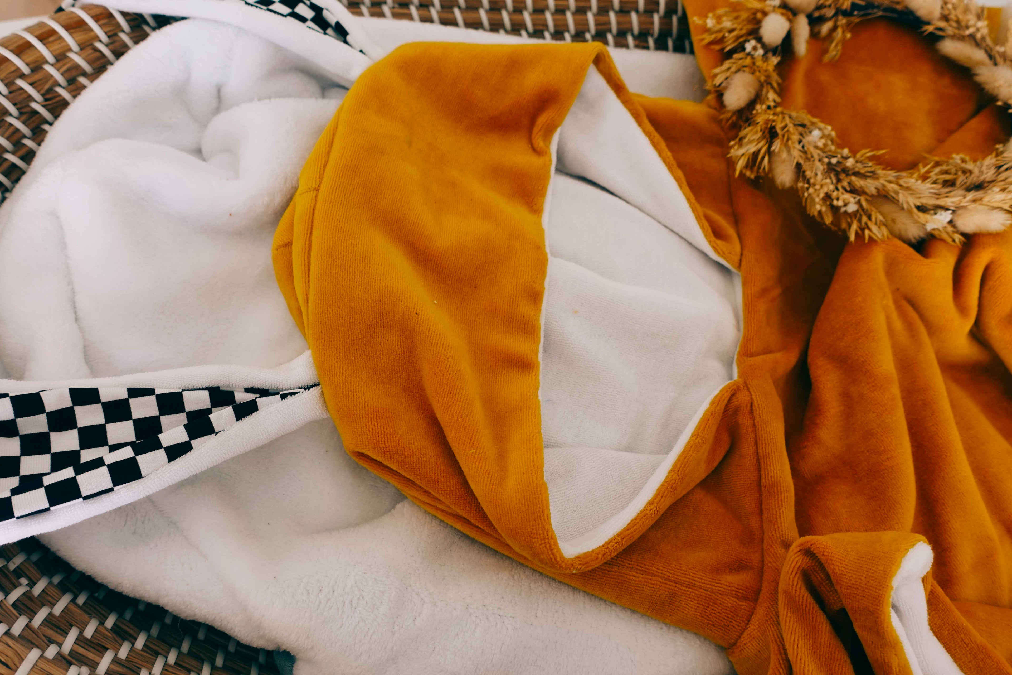 Poncho Bain Velours - Chessboard