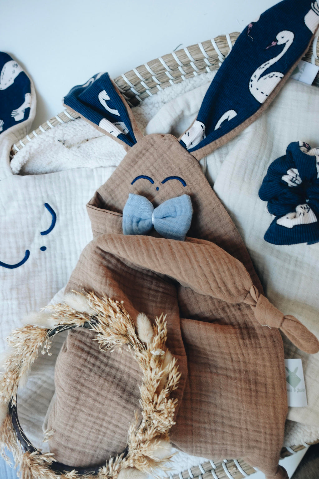 Doudou Lange Cocooning Noeuds - Blue Swan