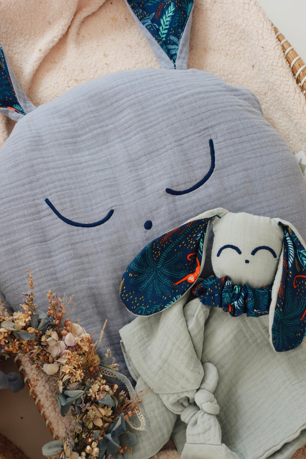 Petit Coussin Lange - Blue Jungle