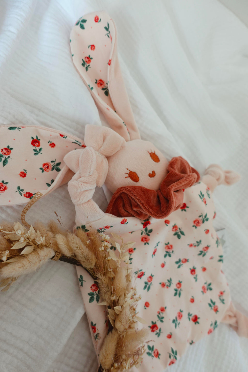 Doudou Velours Chouchou - Pink Roses