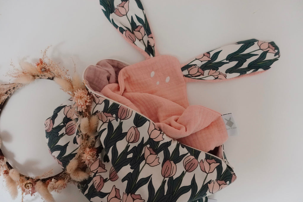Doudou Lange Cocooning Noeuds - Tulipes
