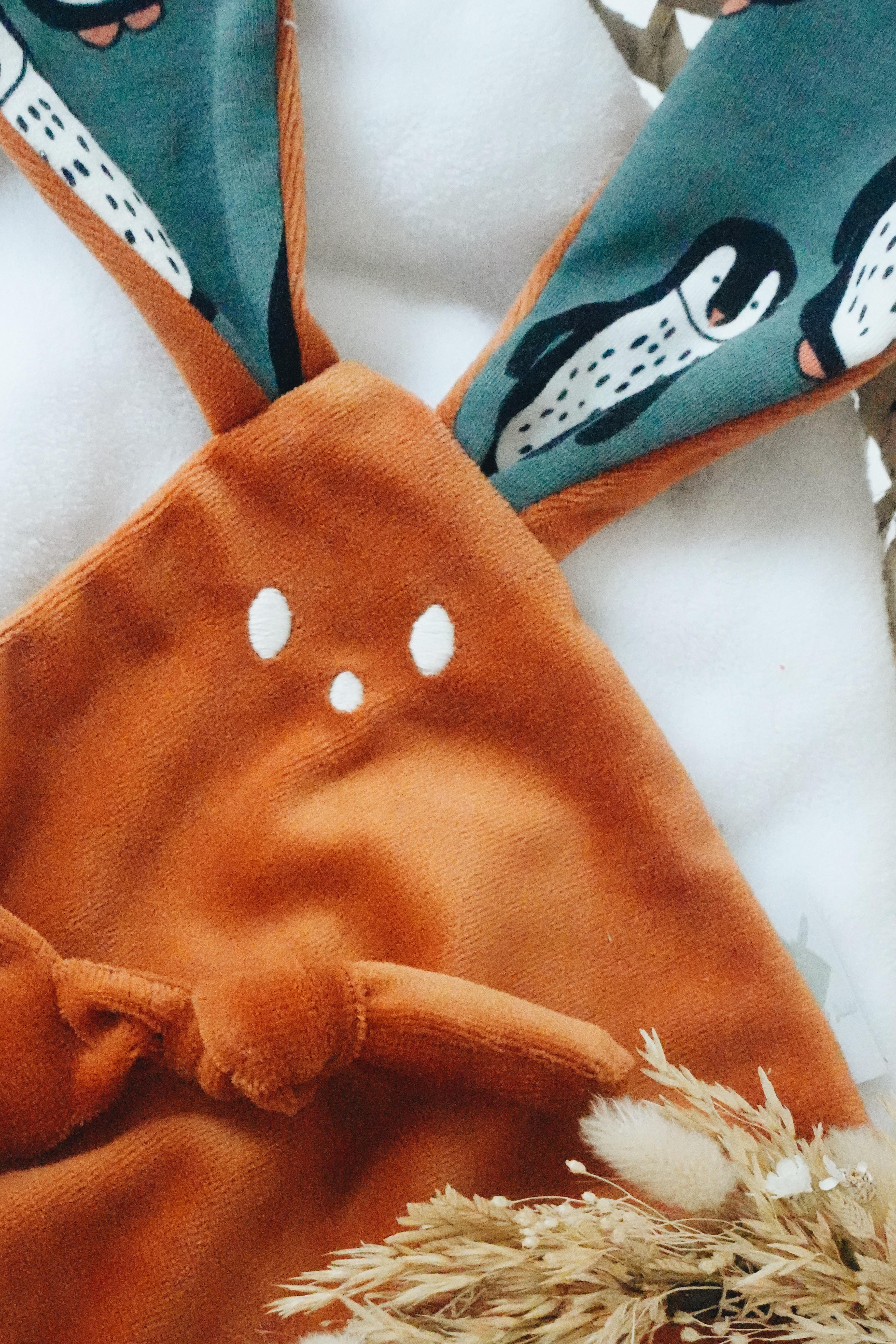 Doudou Velours Mini Noeuds - Pingouins