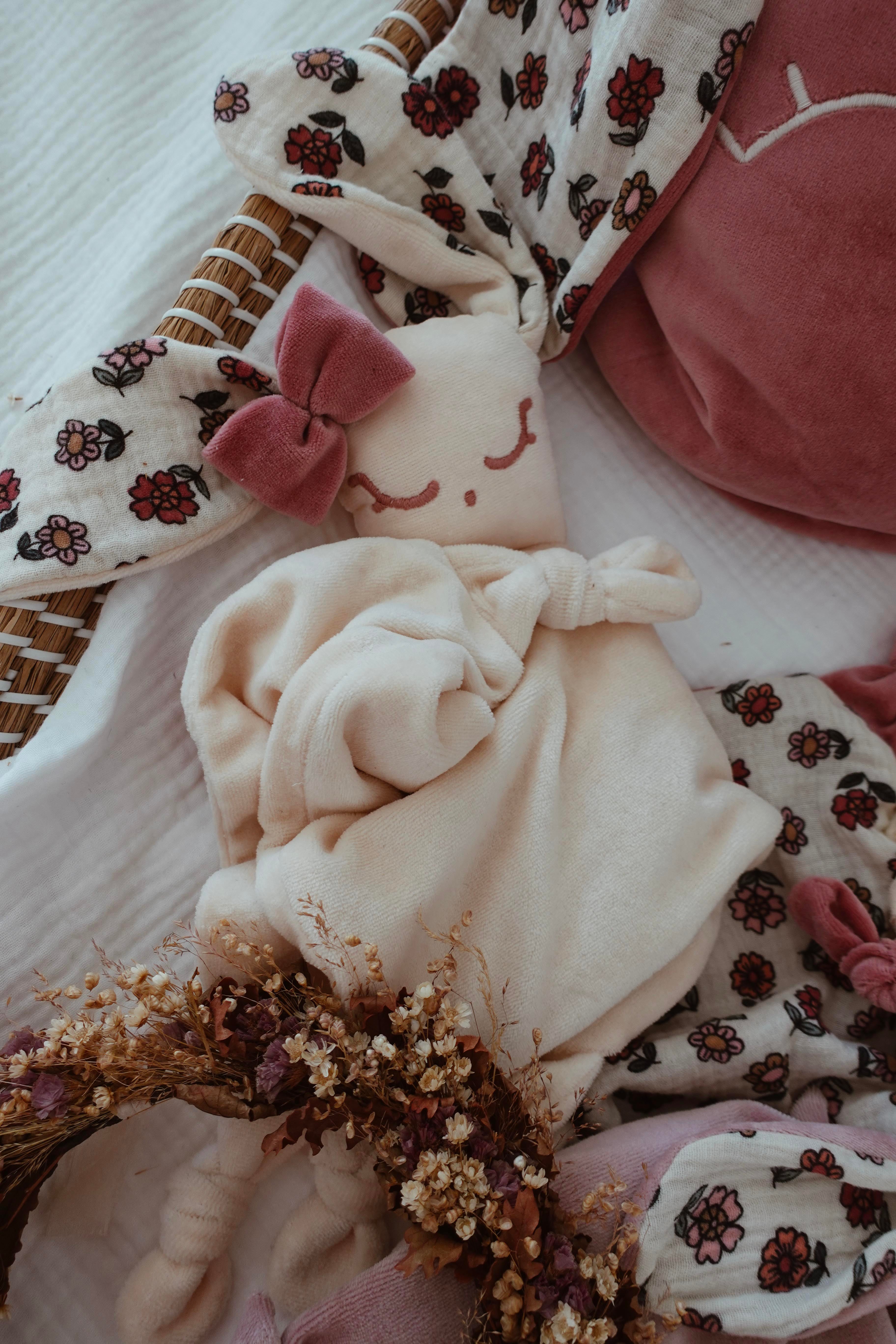 Doudou Velours Câlin Noeuds - Vintage Floral