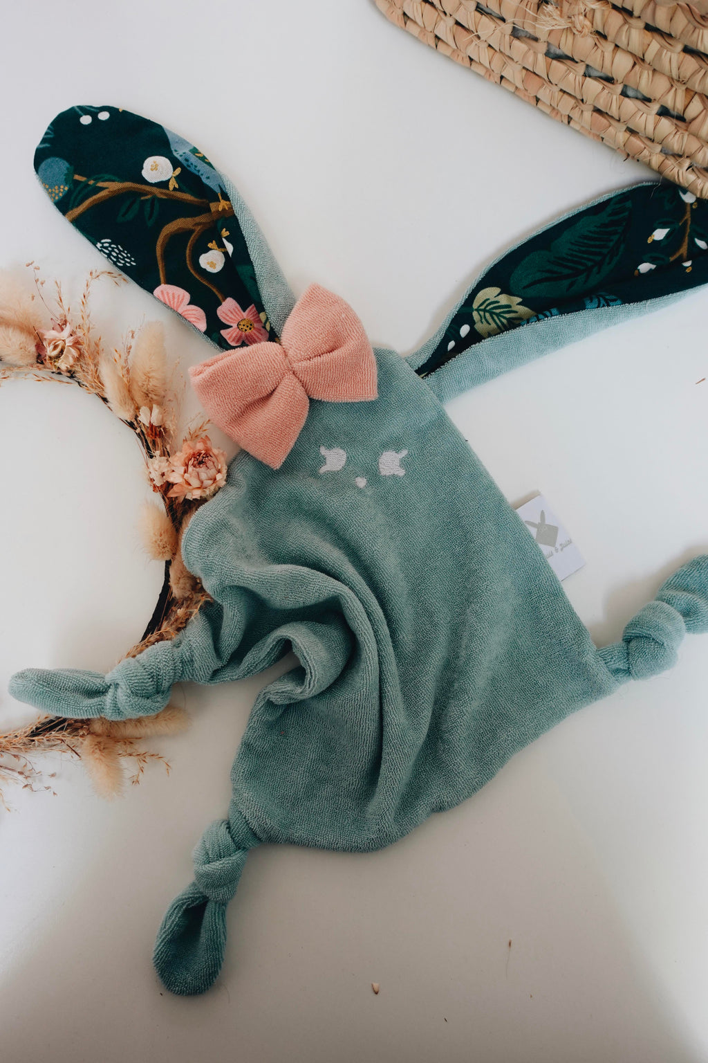PROTOTYPE - Doudou Eponge Mini Noeuds - Peacock