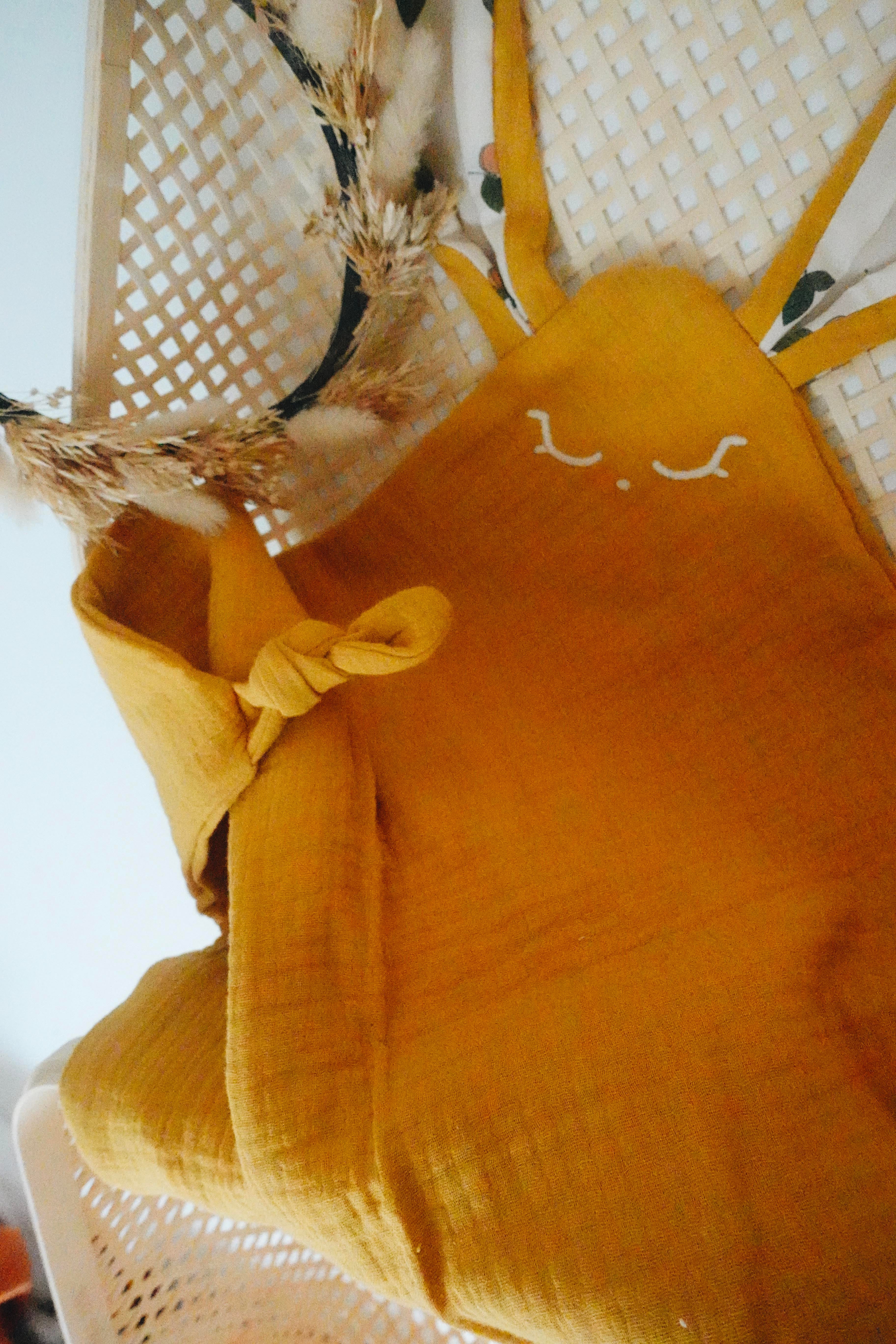 Doudou Lange Cocooning Noeuds - Crème d'Abricots