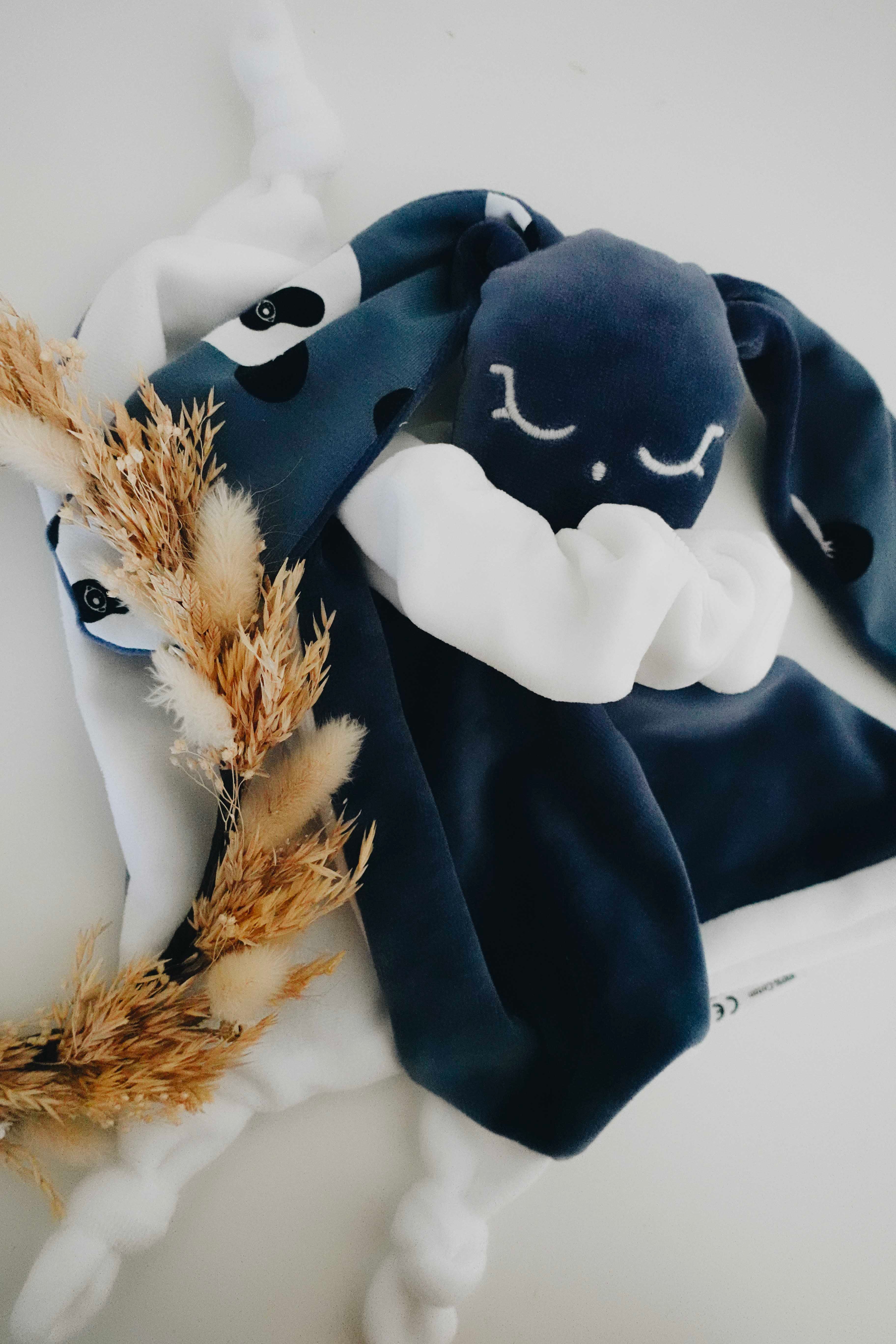 Doudou Velours Câlin Noeuds - Pandas