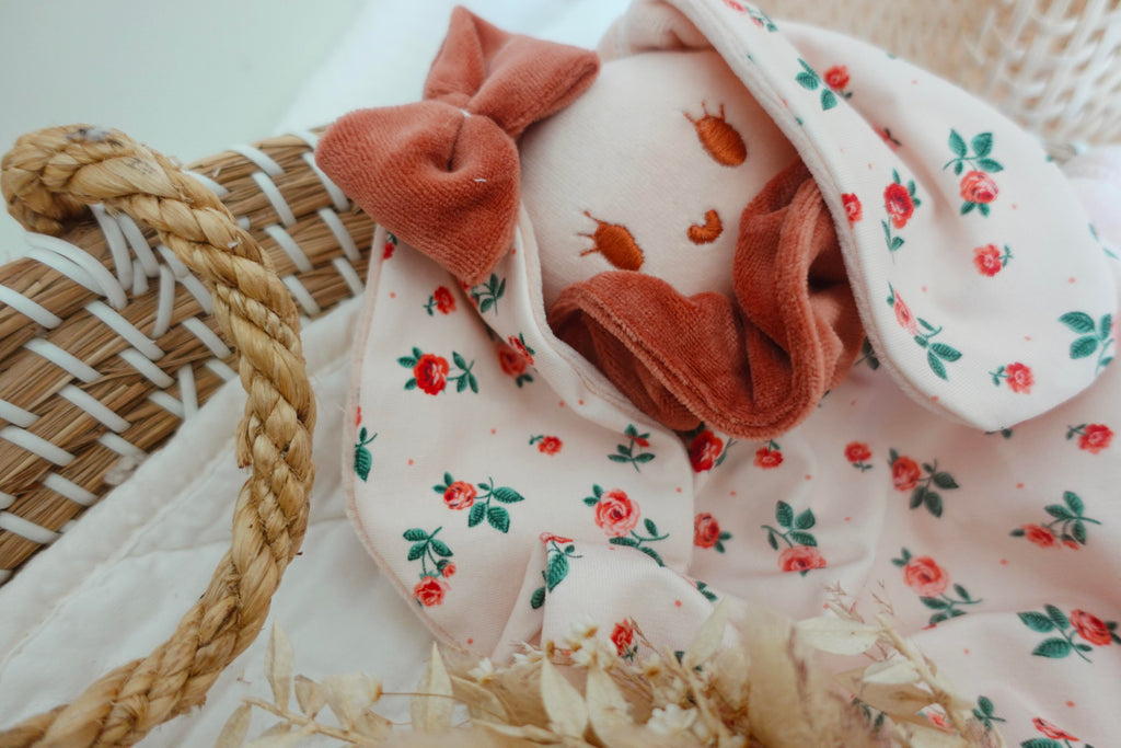 Doudou Velours Chouchou - Pink Roses