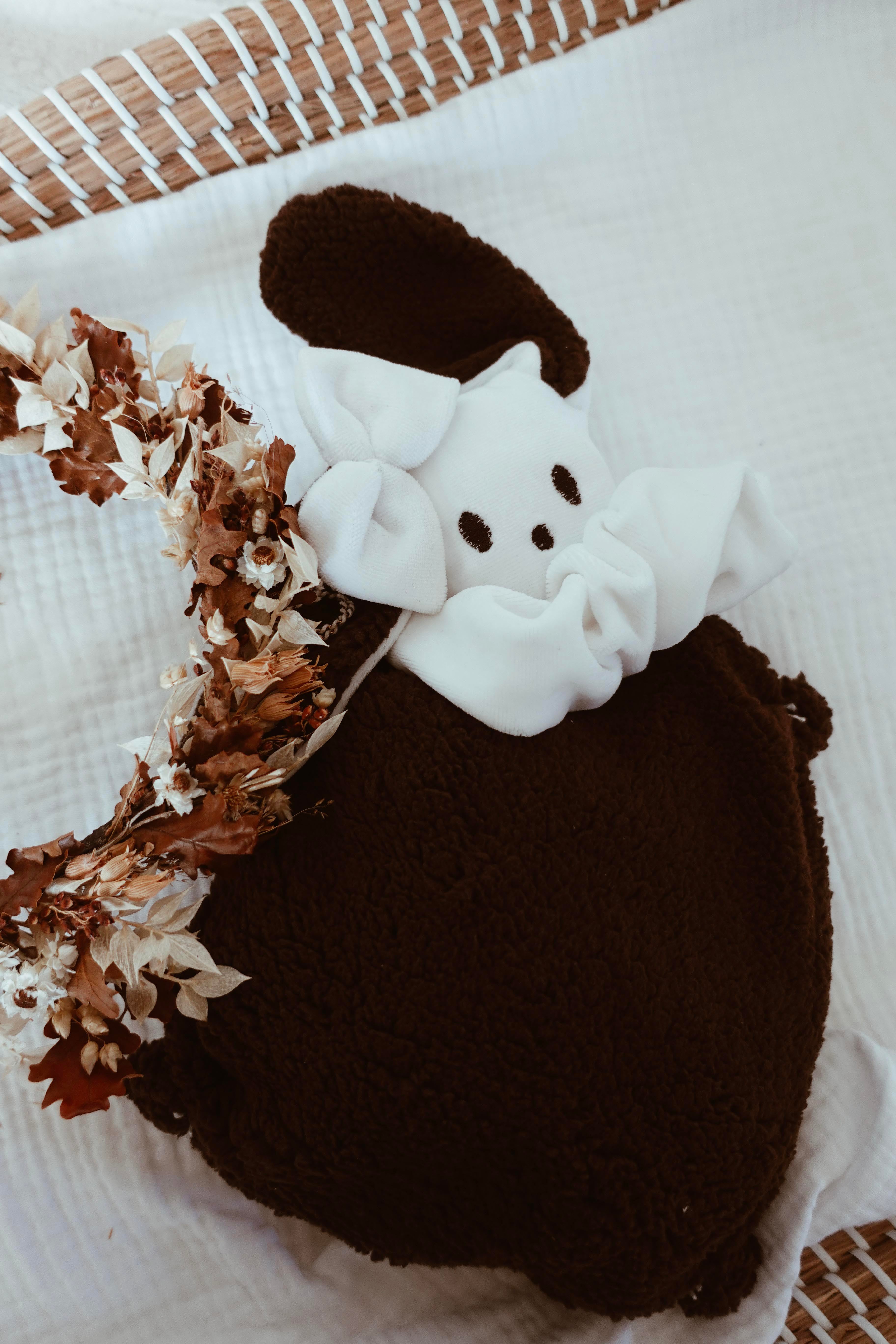 Bouillotte noyaux de cerise moumoute Pure - Épaisse Châtaigne