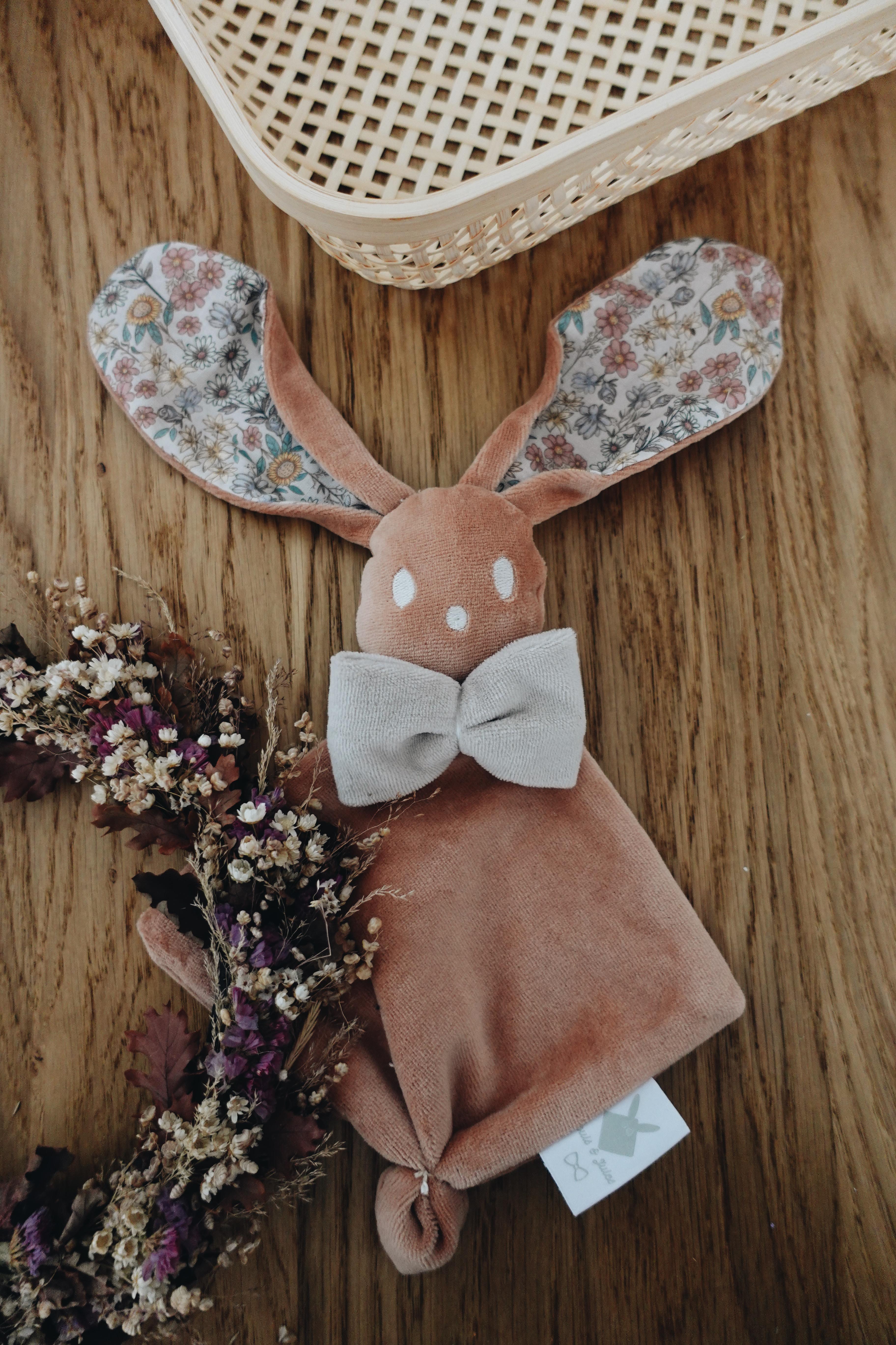 PROTOTYPE - Bébé Doudou Velours - Fleurs des Champs