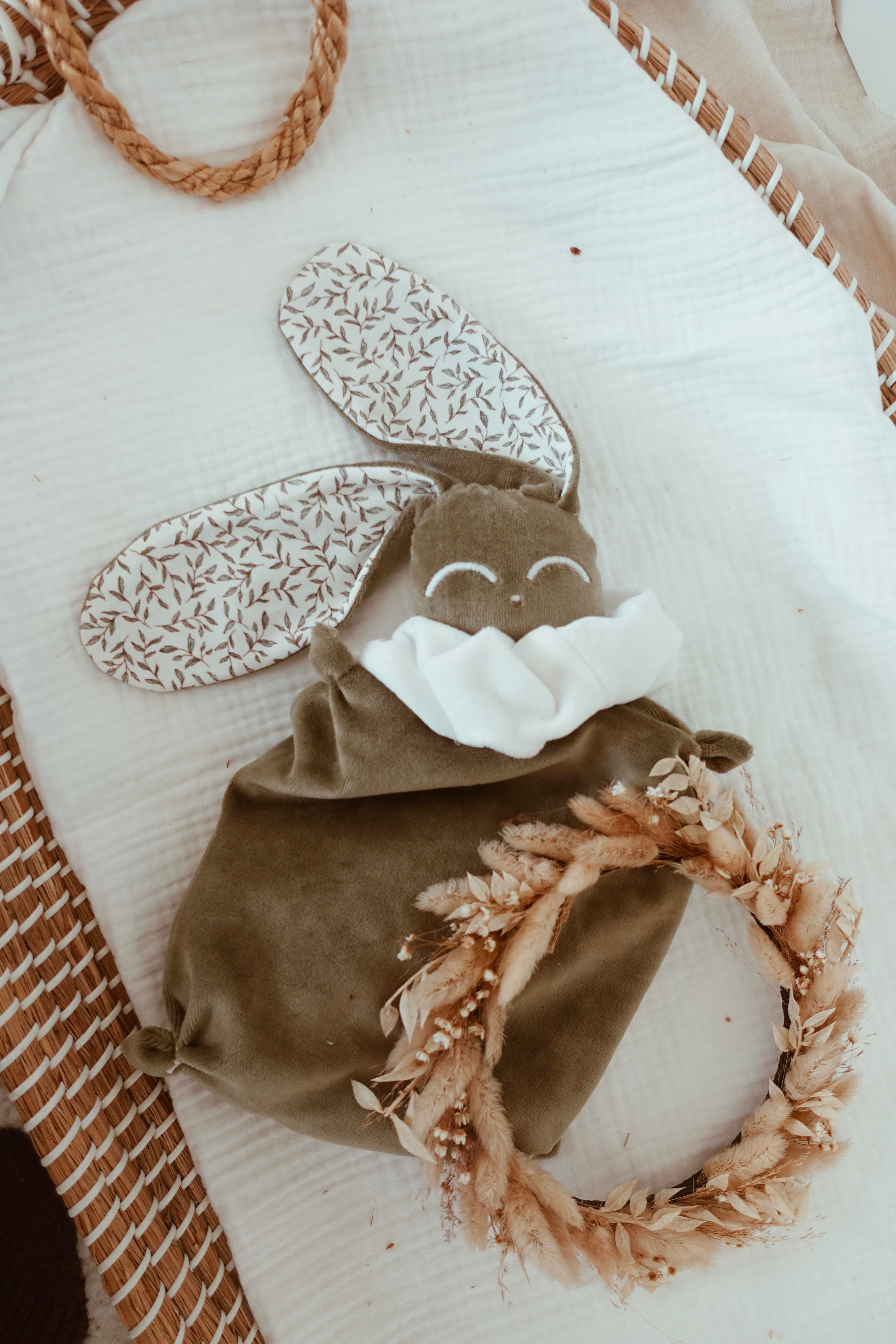 Bouillotte noyaux de cerise Velours - Green Leaves