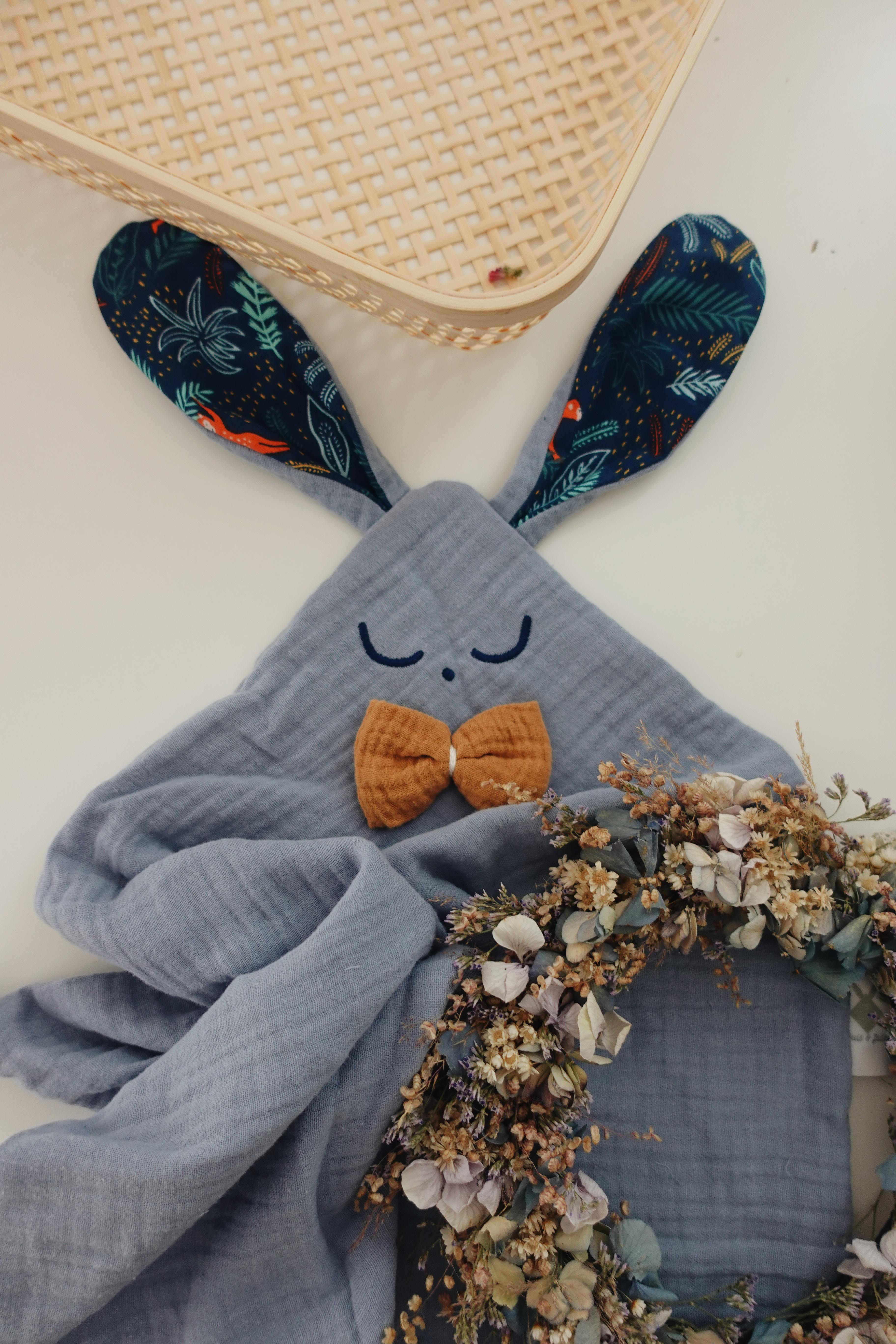 Doudou Lange Cocooning Noeuds - Blue Jungle