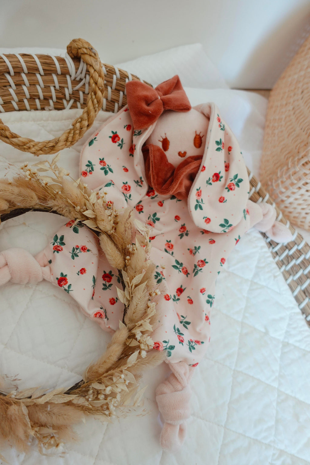 Doudou Velours Chouchou - Pink Roses