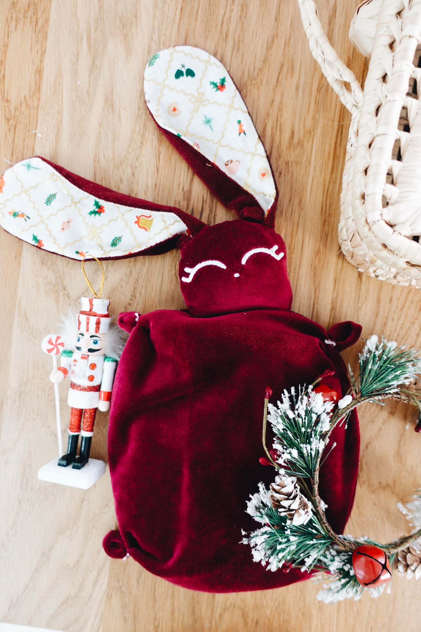 Bouillotte noyaux de cerise velours - Holiday Argyle