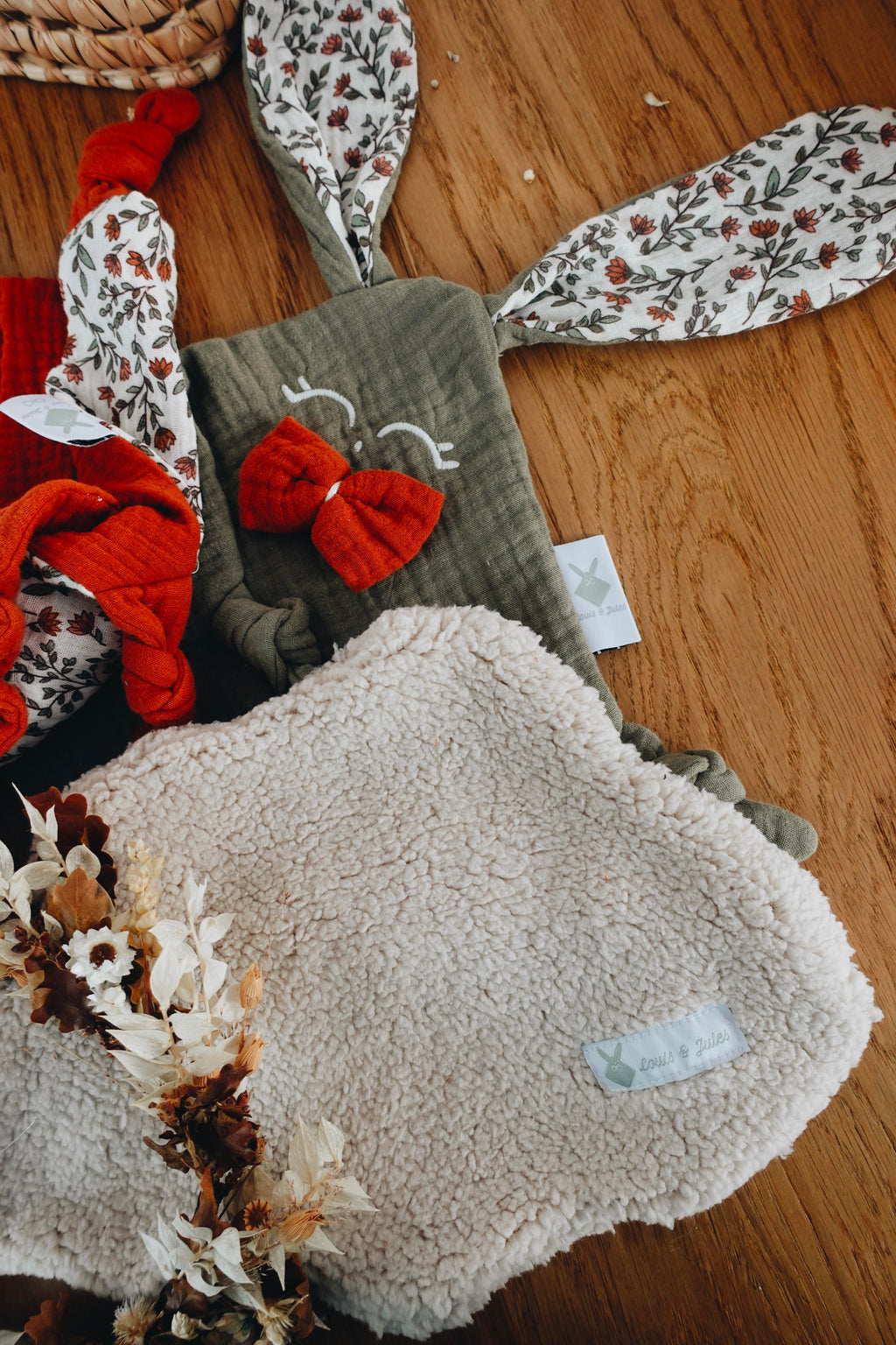 PROTOTYPE - Doudou Lange Mini Noeuds - Terracotta Petals