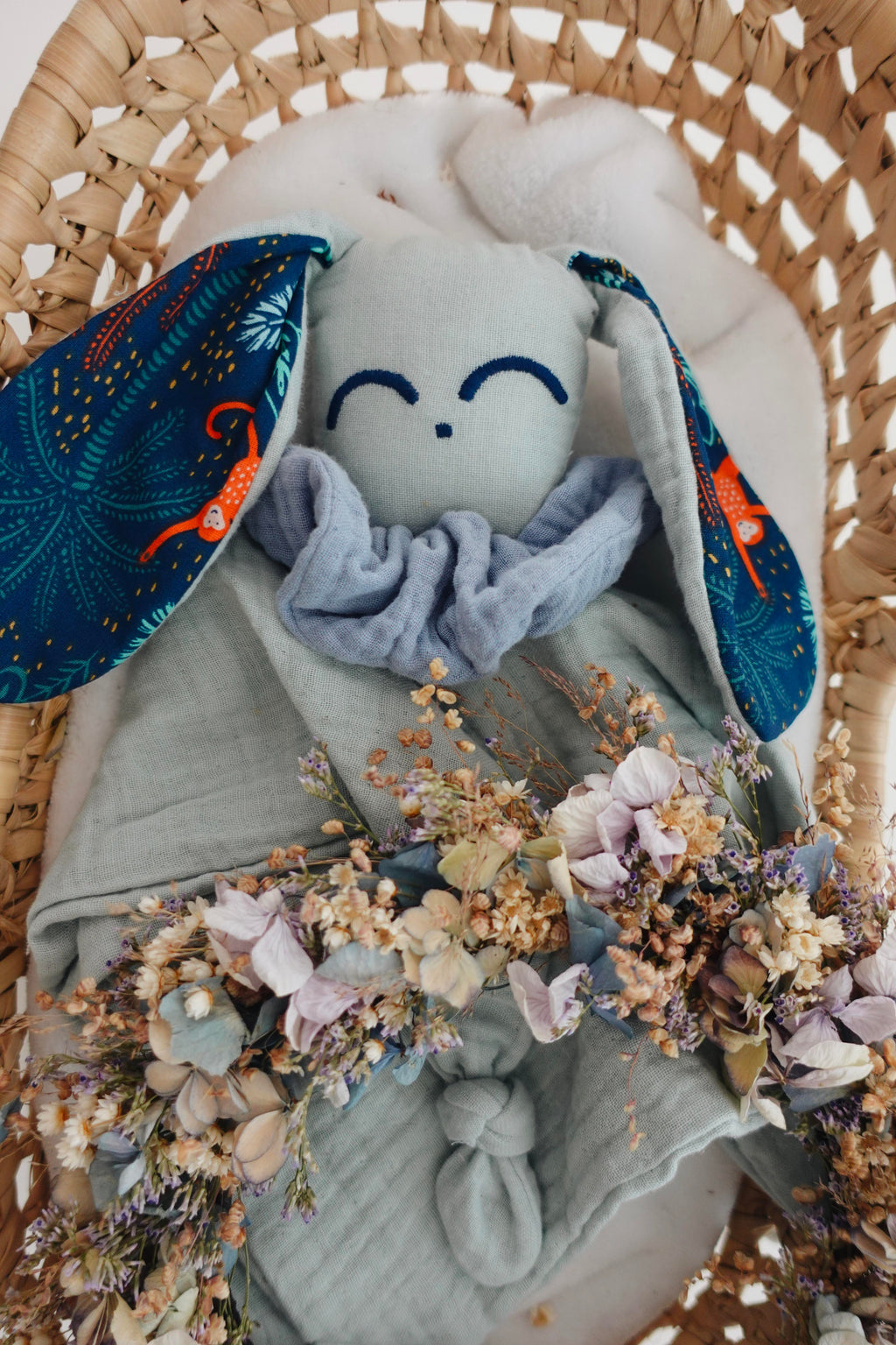 Doudou Lange Câlin Noeuds - Blue Jungle