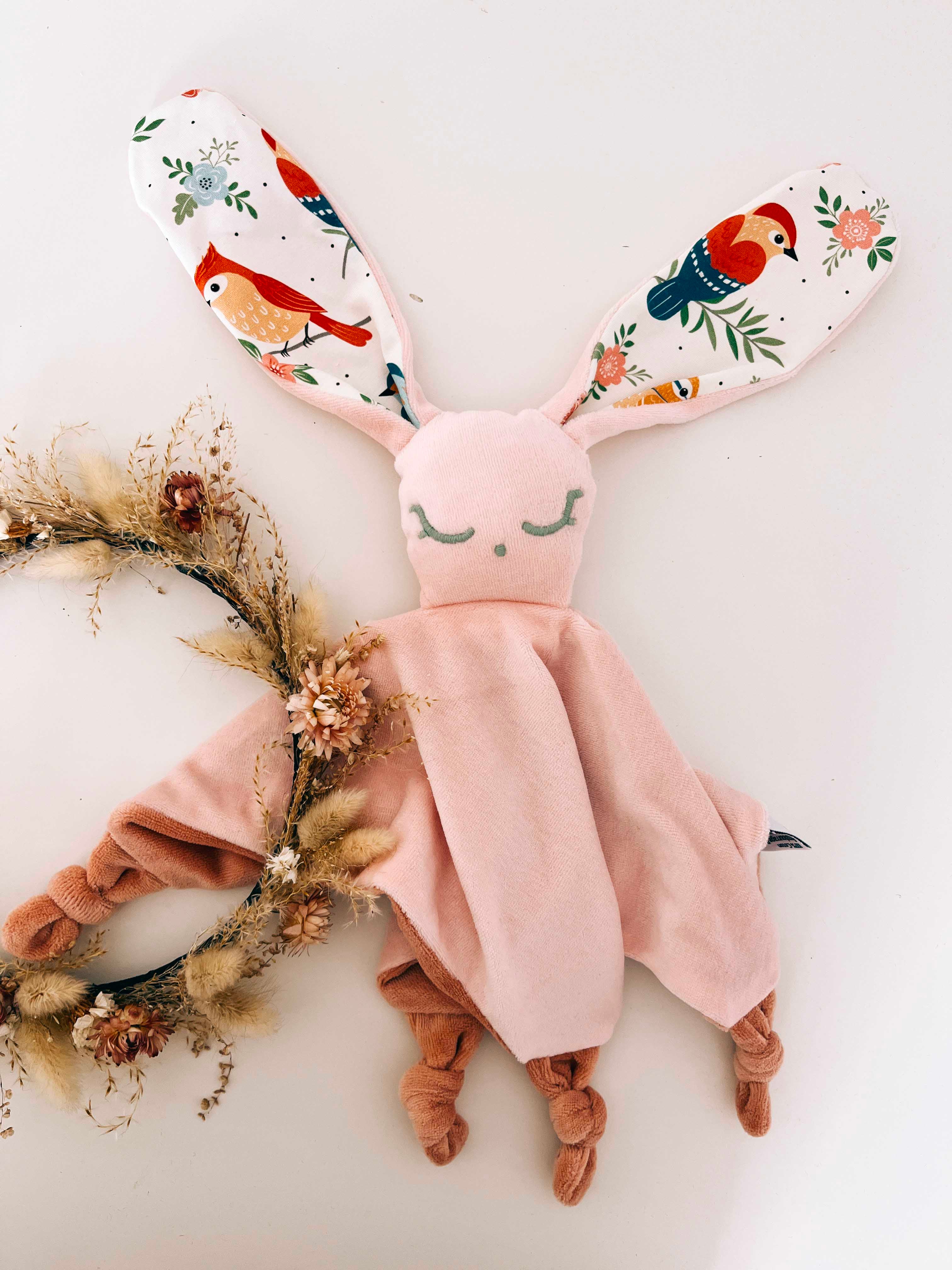 Doudou Velours Câlin Noeuds - Singing Birds