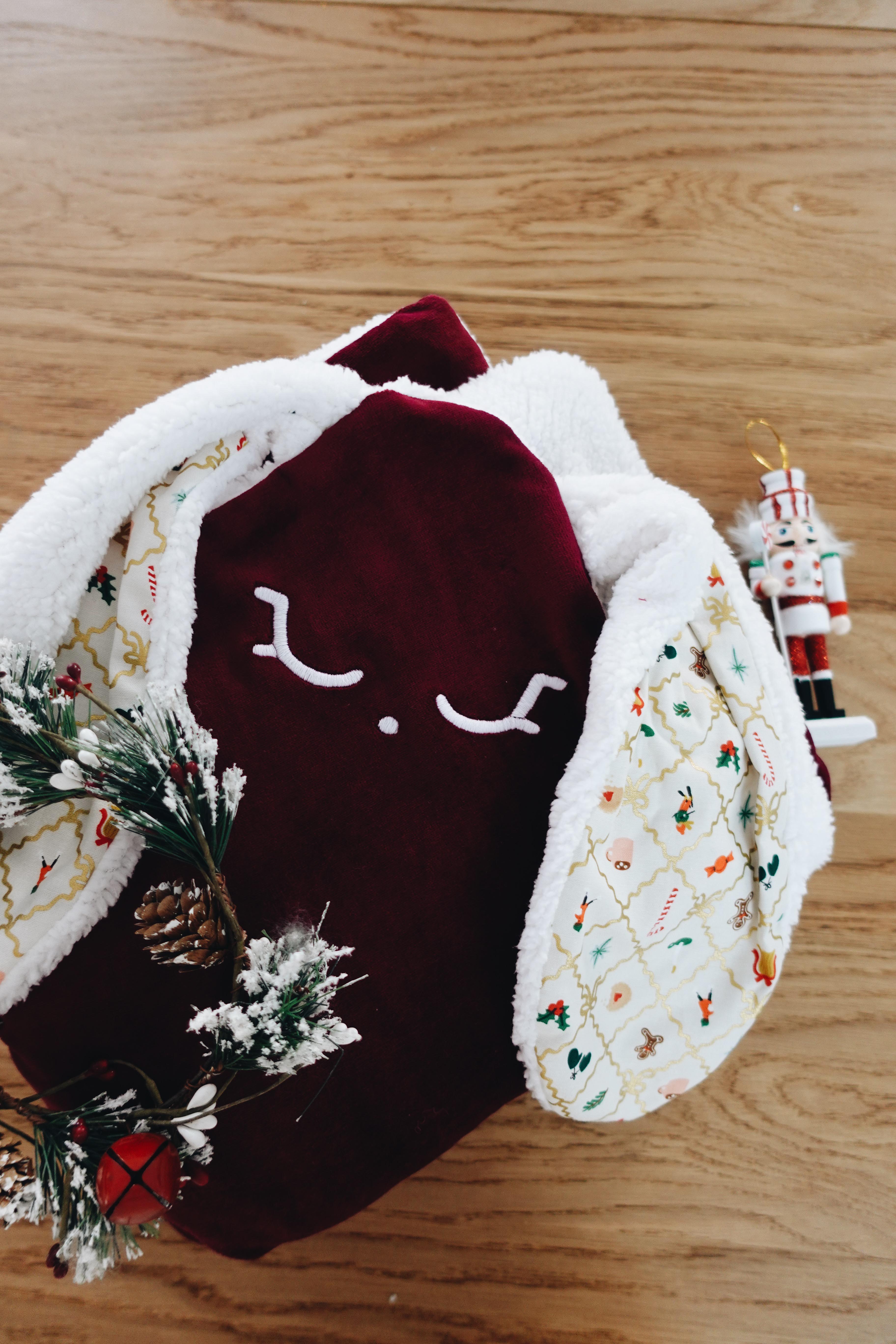 PROTOTYPE - Couverture Velours Noeuds 60x60cm - Holiday Argyle