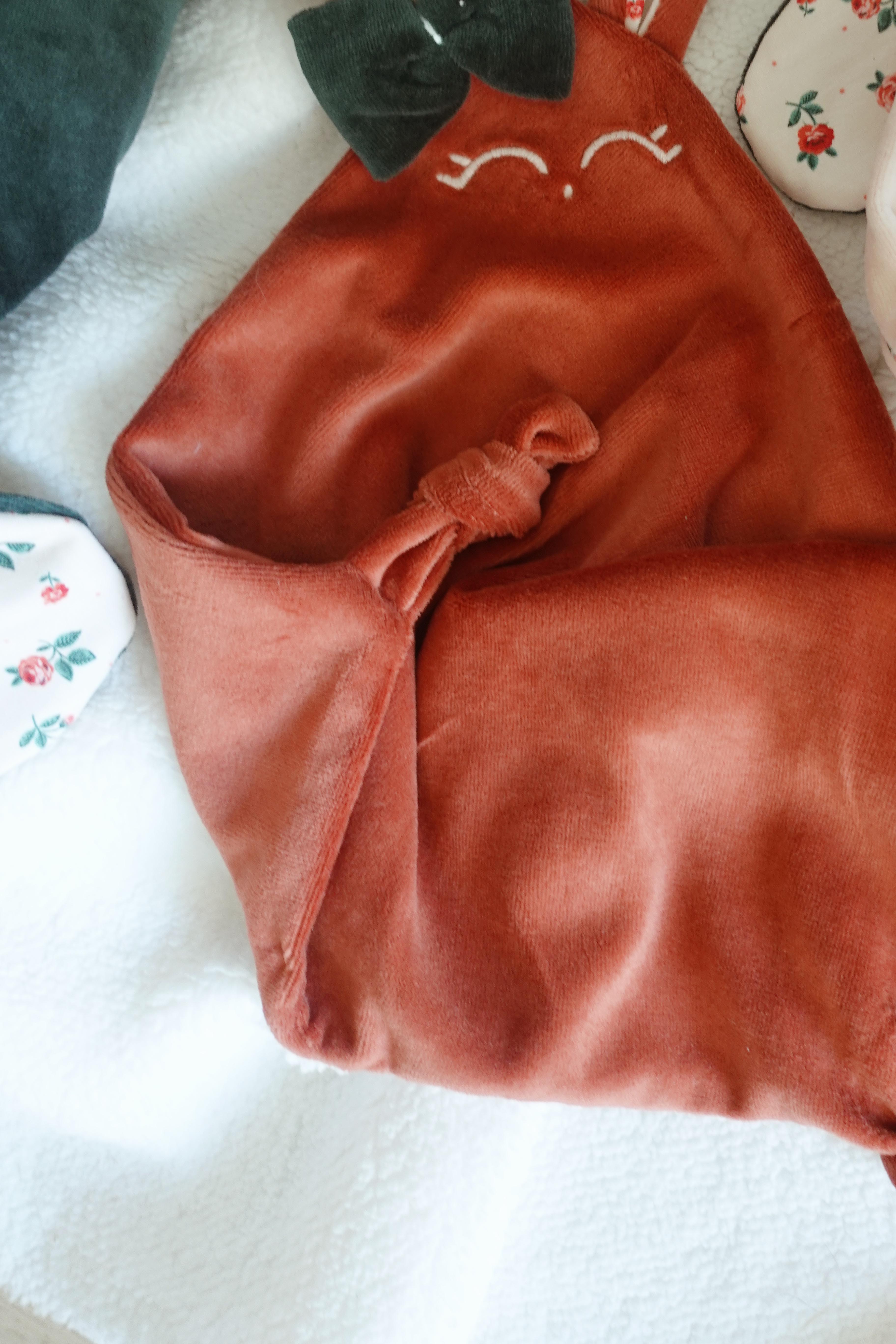 Doudou Velours Classique Noeuds - Pink Roses