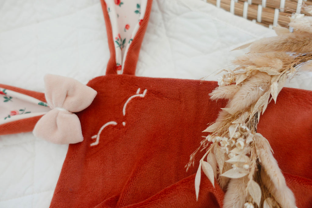 Doudou Velours Classique Noeuds - Pink Roses